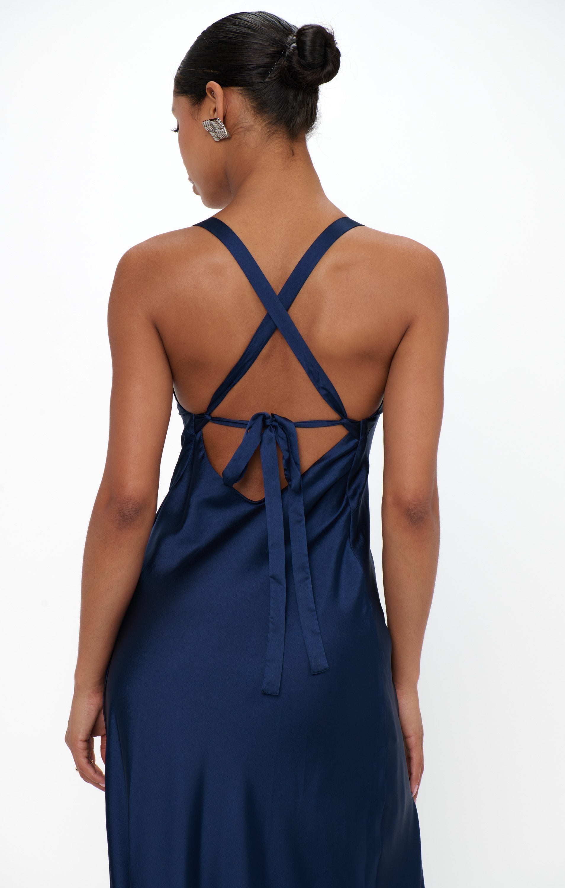 Anderson Maxi Dress ~ Midnight Navy Luxe Satin