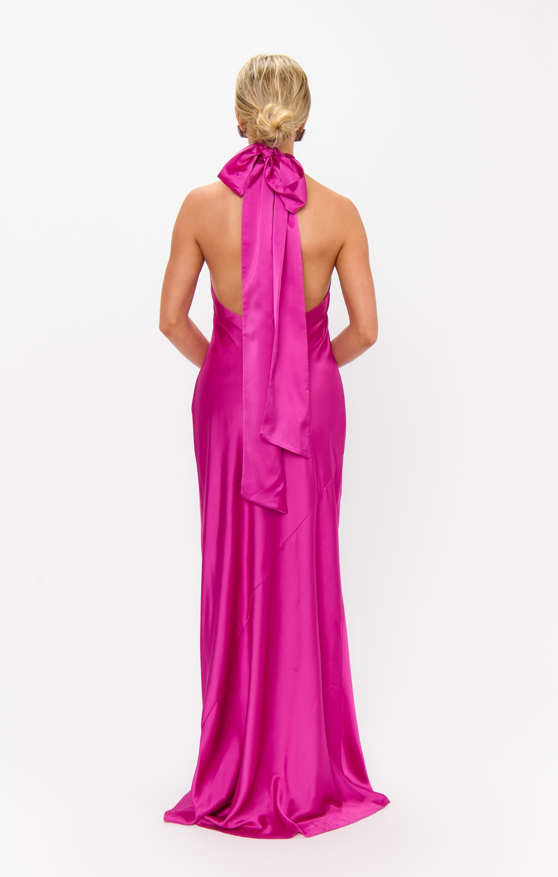 Lisa Maxi Dress ~ Rich Magenta Luxe Satin