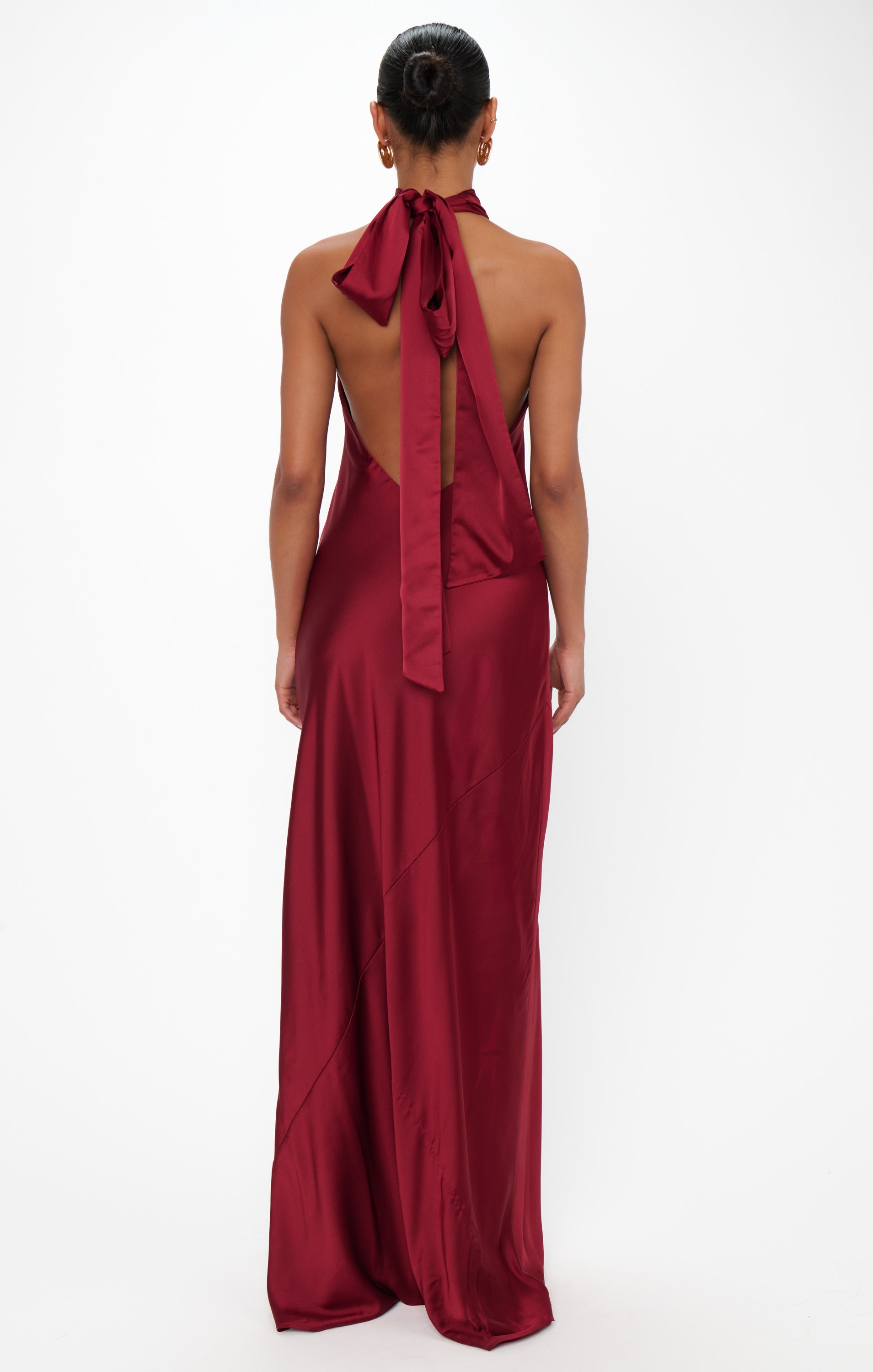 Lisa Maxi Dress ~ Cranberry Luxe Satin