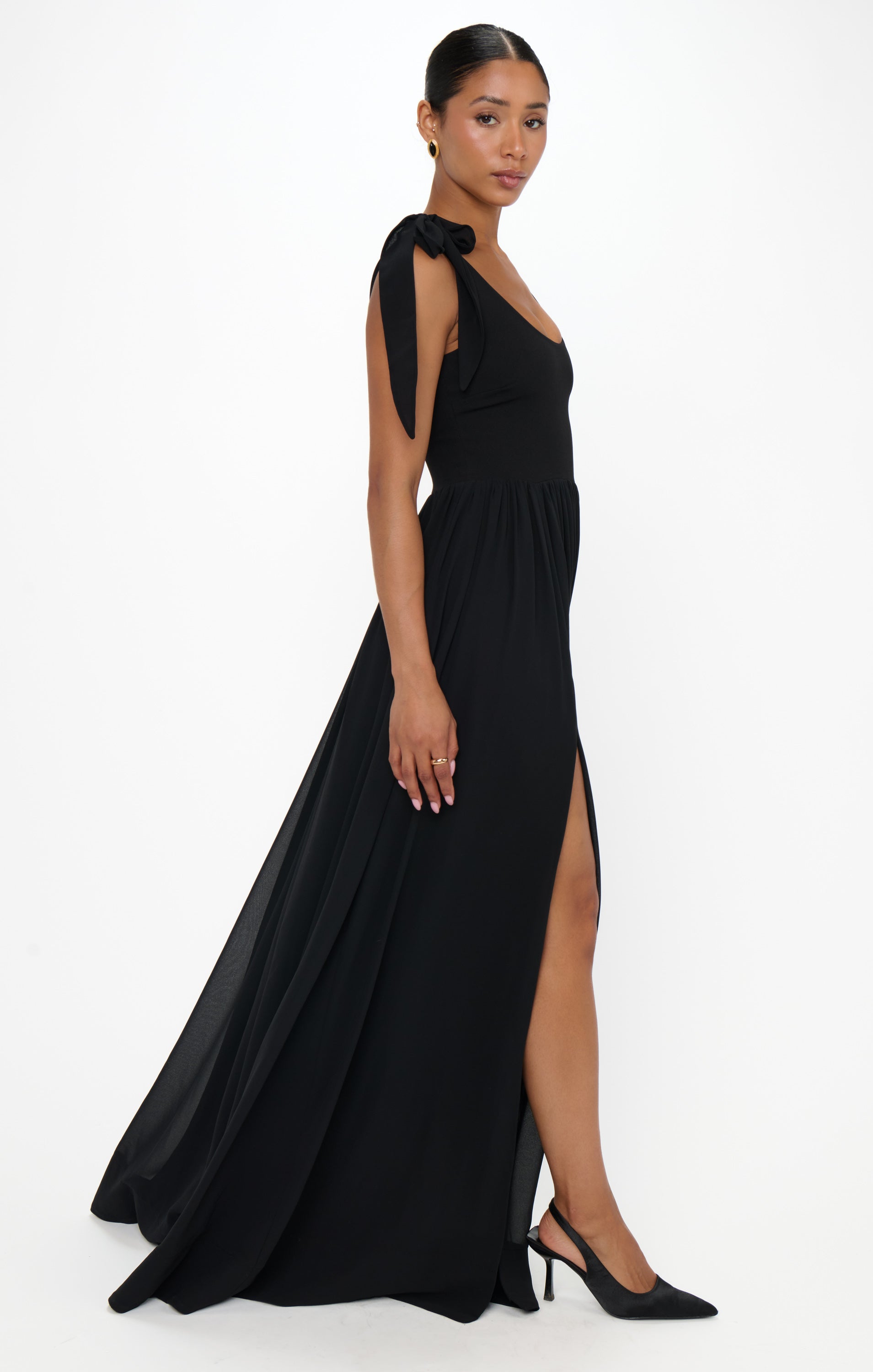 Harper Maxi Dress ~ Black Chiffon