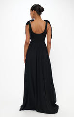 Harper Maxi Dress ~ Black Chiffon