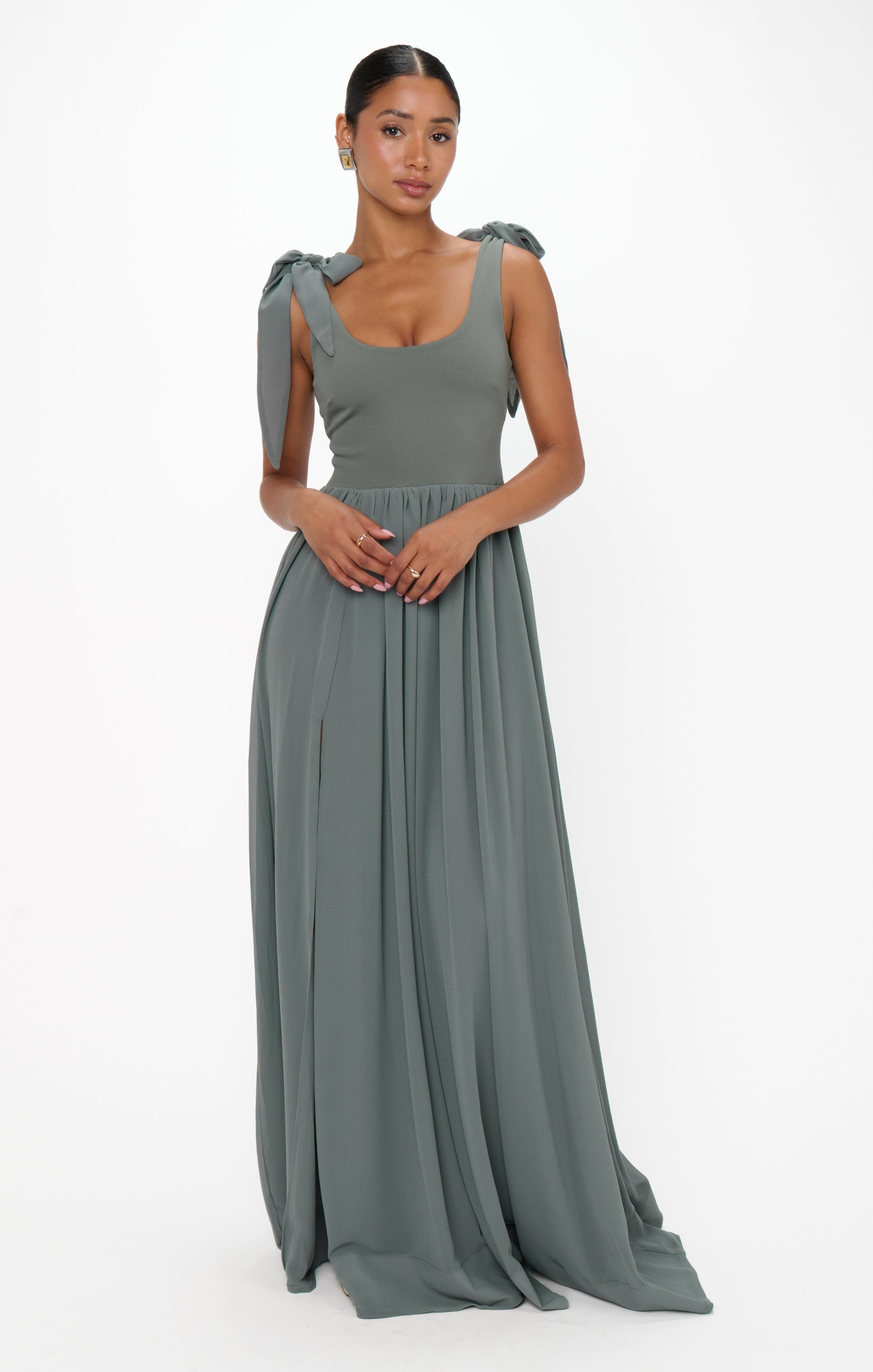 Harper Maxi Dress ~ Deep Sage Chiffon