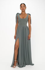Harper Maxi Dress ~ Deep Sage Chiffon