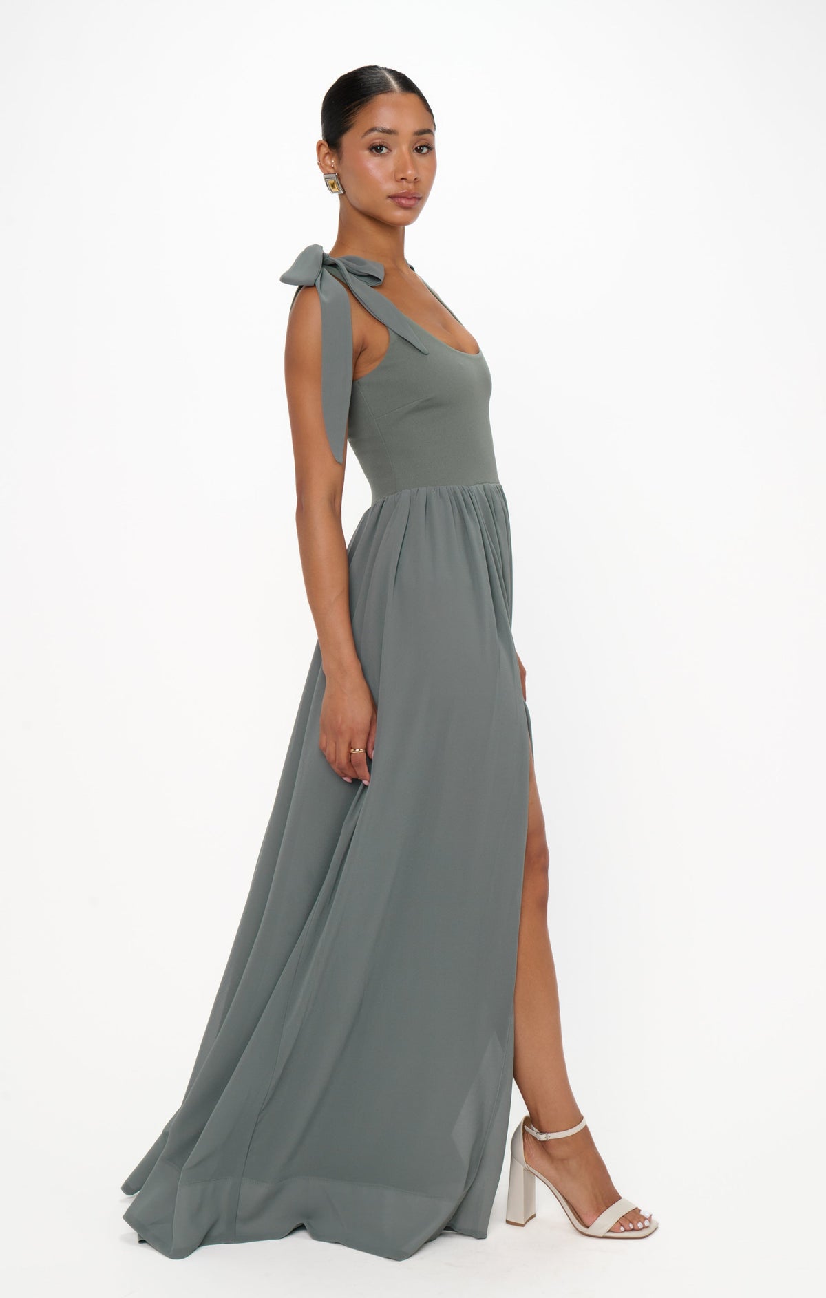 Harper Maxi Dress ~ Deep Sage Chiffon