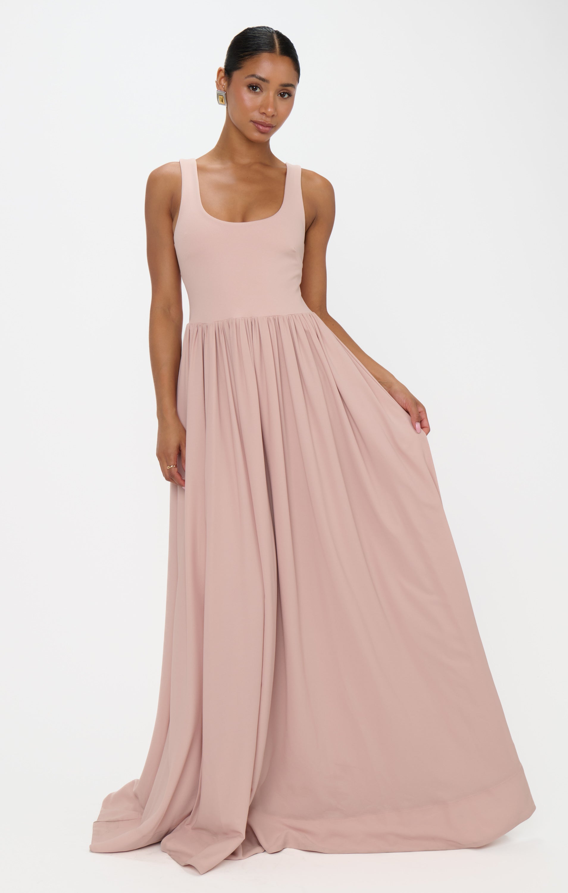 Harper Maxi Dress ~ Dusty Blush Crisp