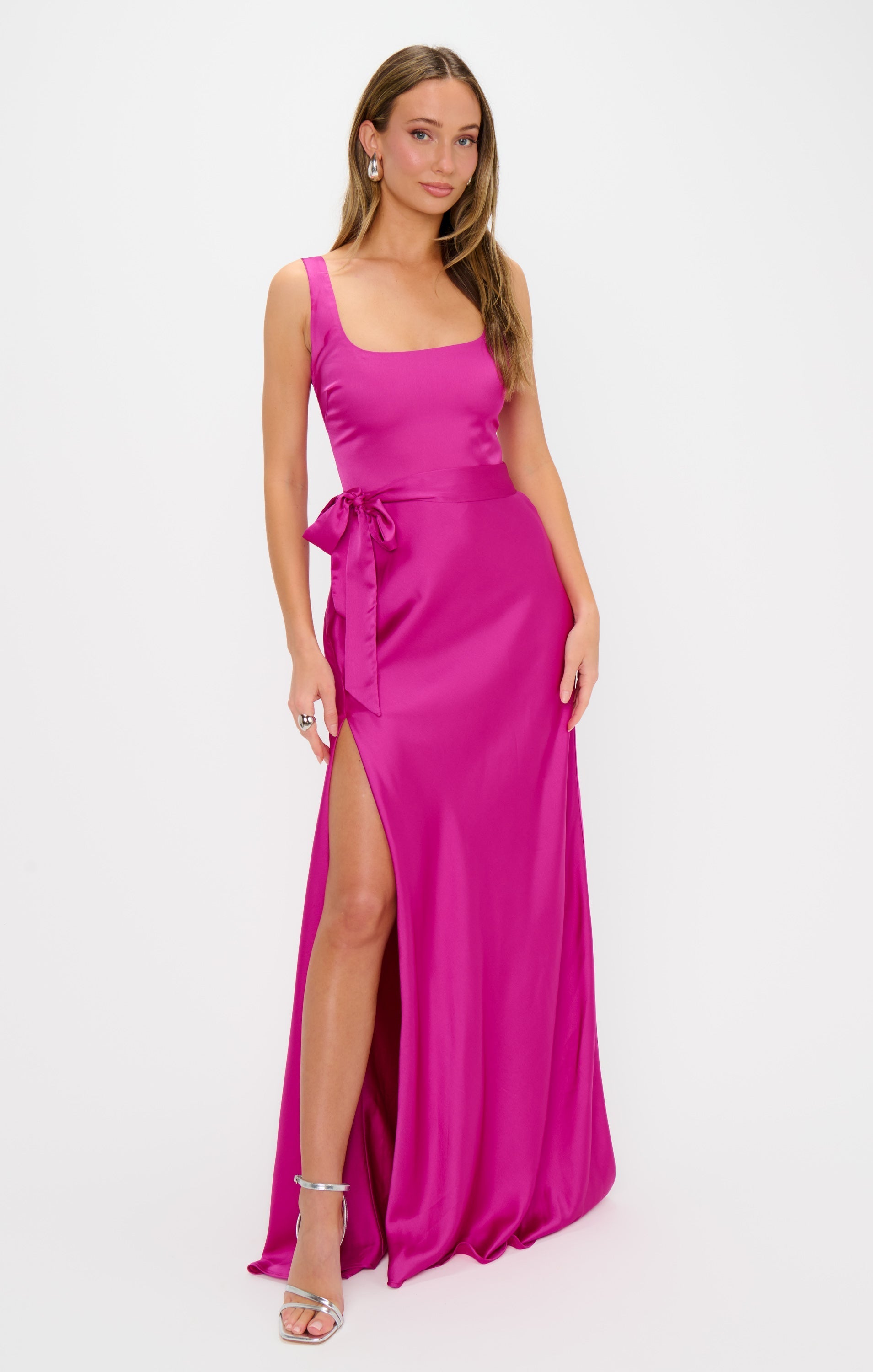 Lana Maxi Dress ~ Rich Magenta Luxe Satin