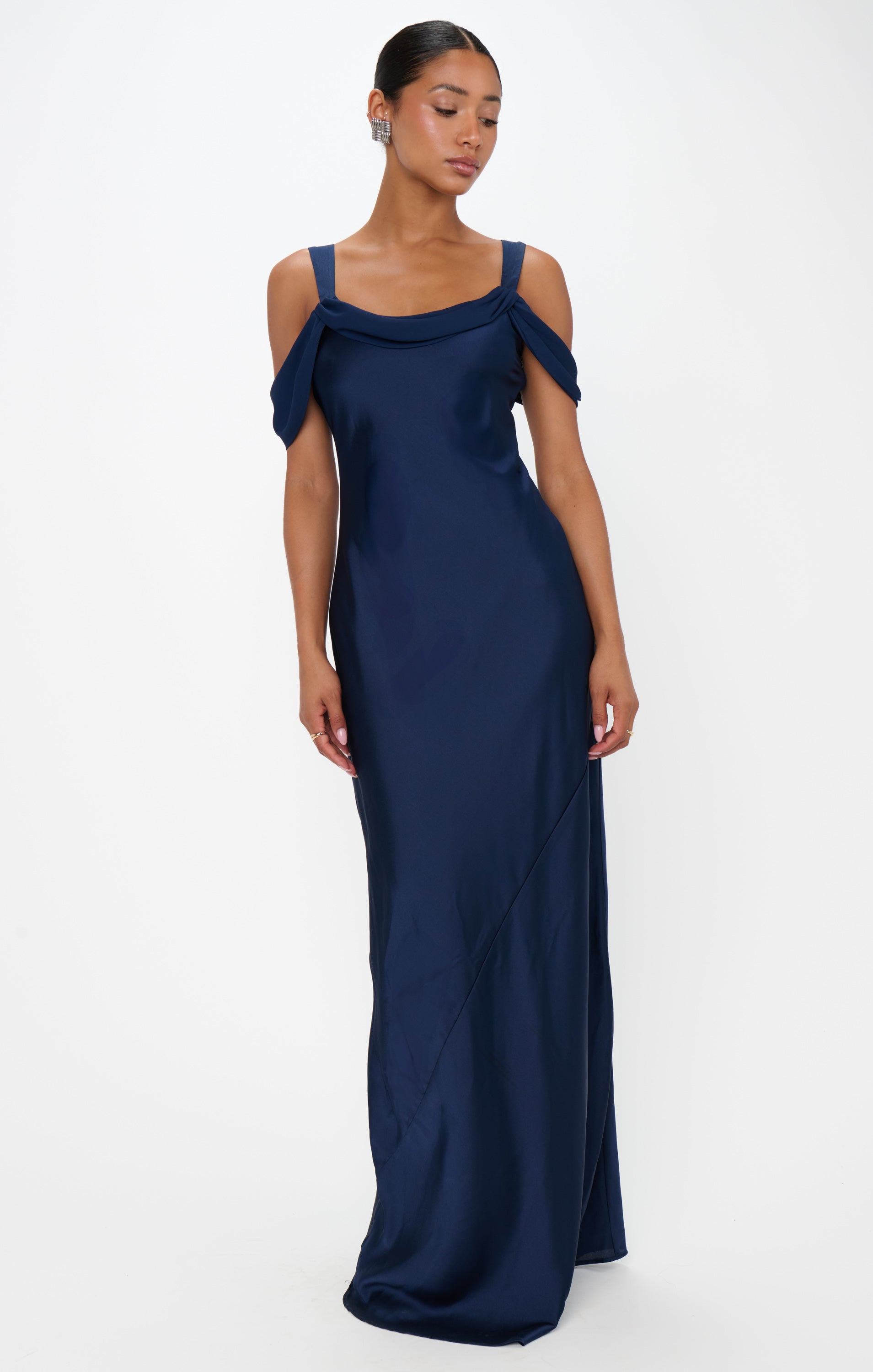 Bella Maxi Dress ~ Midnight Navy Luxe Satin
