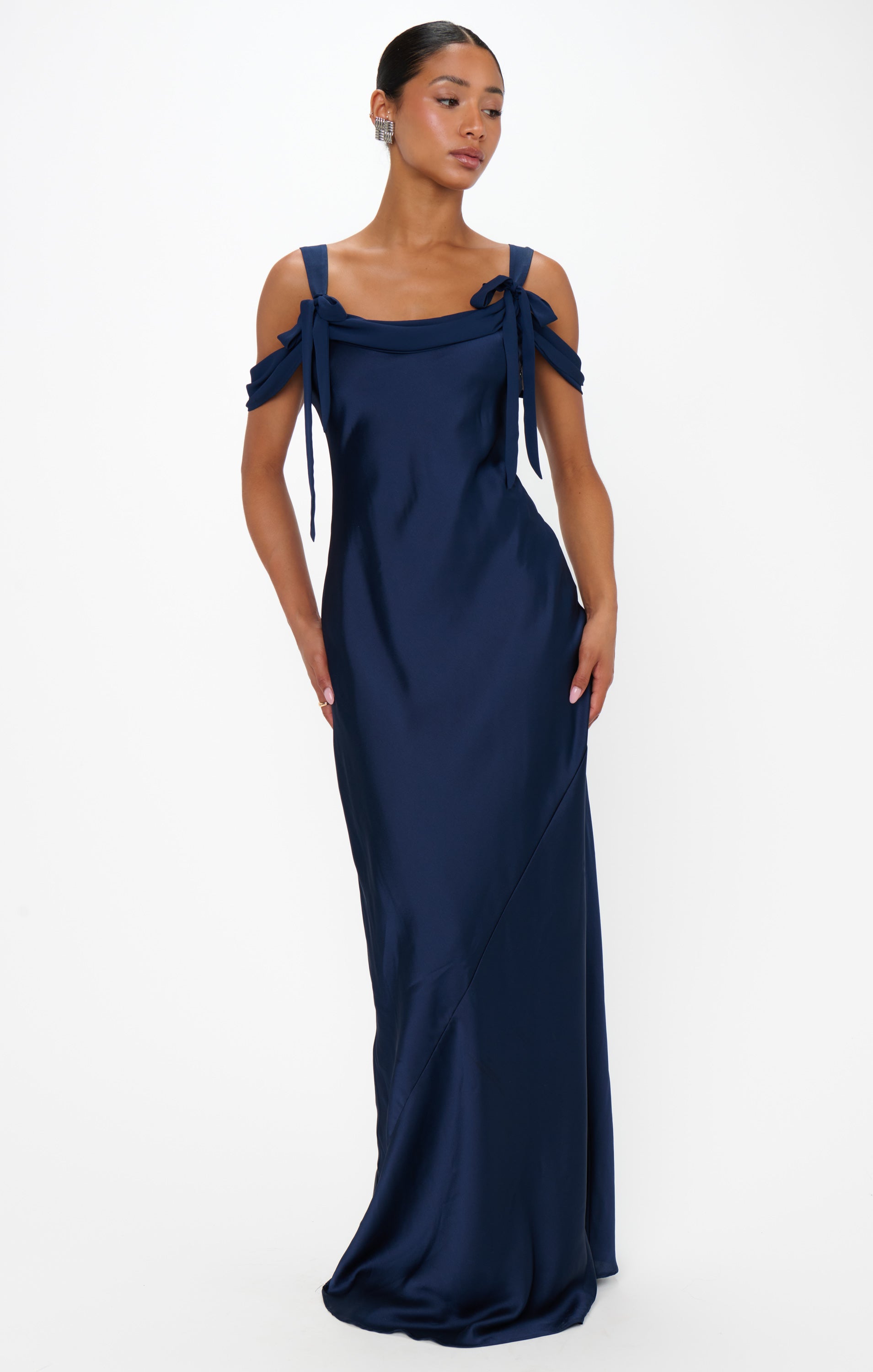 Bella Maxi Dress ~ Midnight Navy Luxe Satin