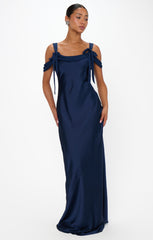 Bella Maxi Dress ~ Midnight Navy Luxe Satin