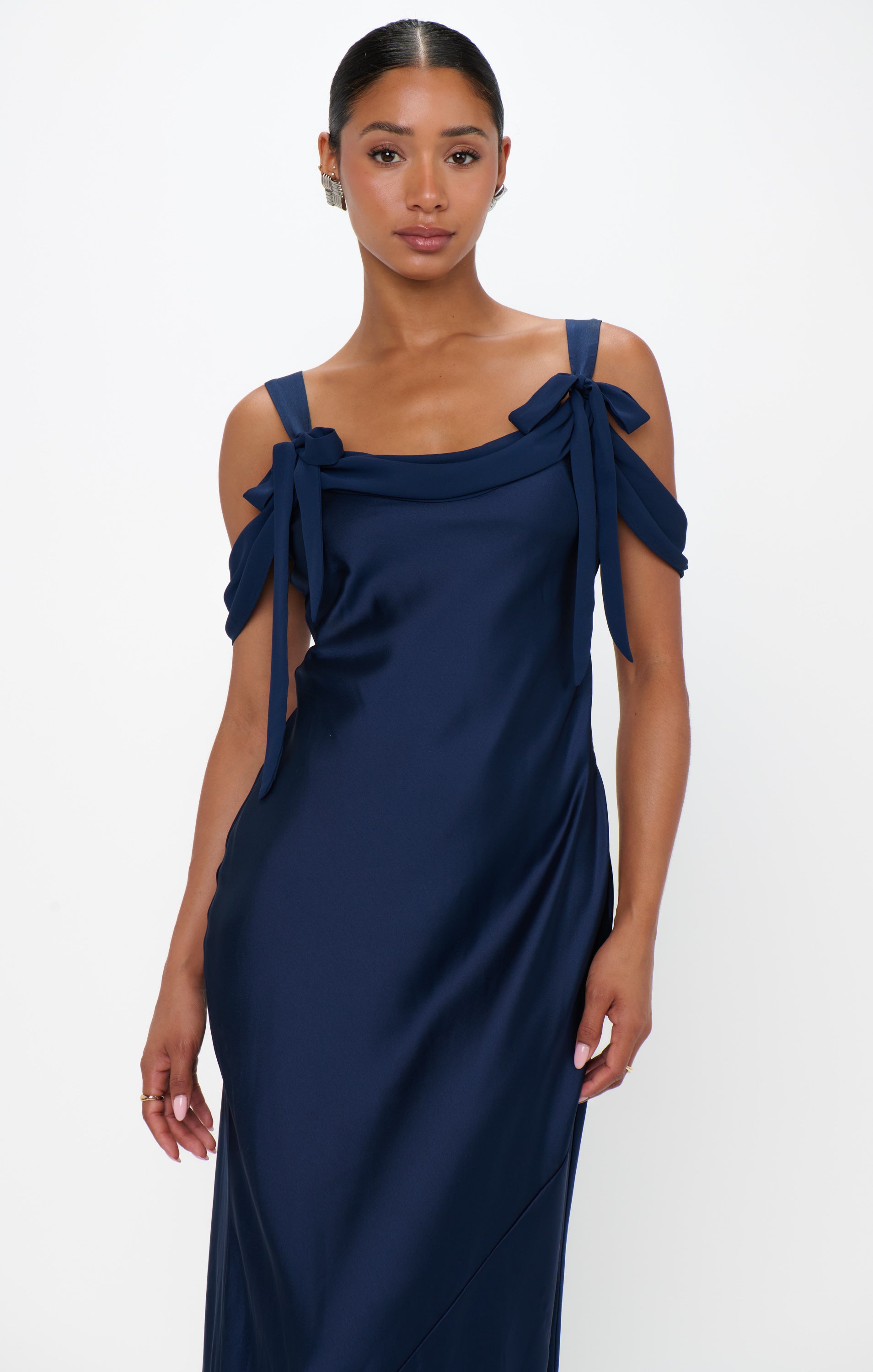 Bella Maxi Dress ~ Midnight Navy Luxe Satin