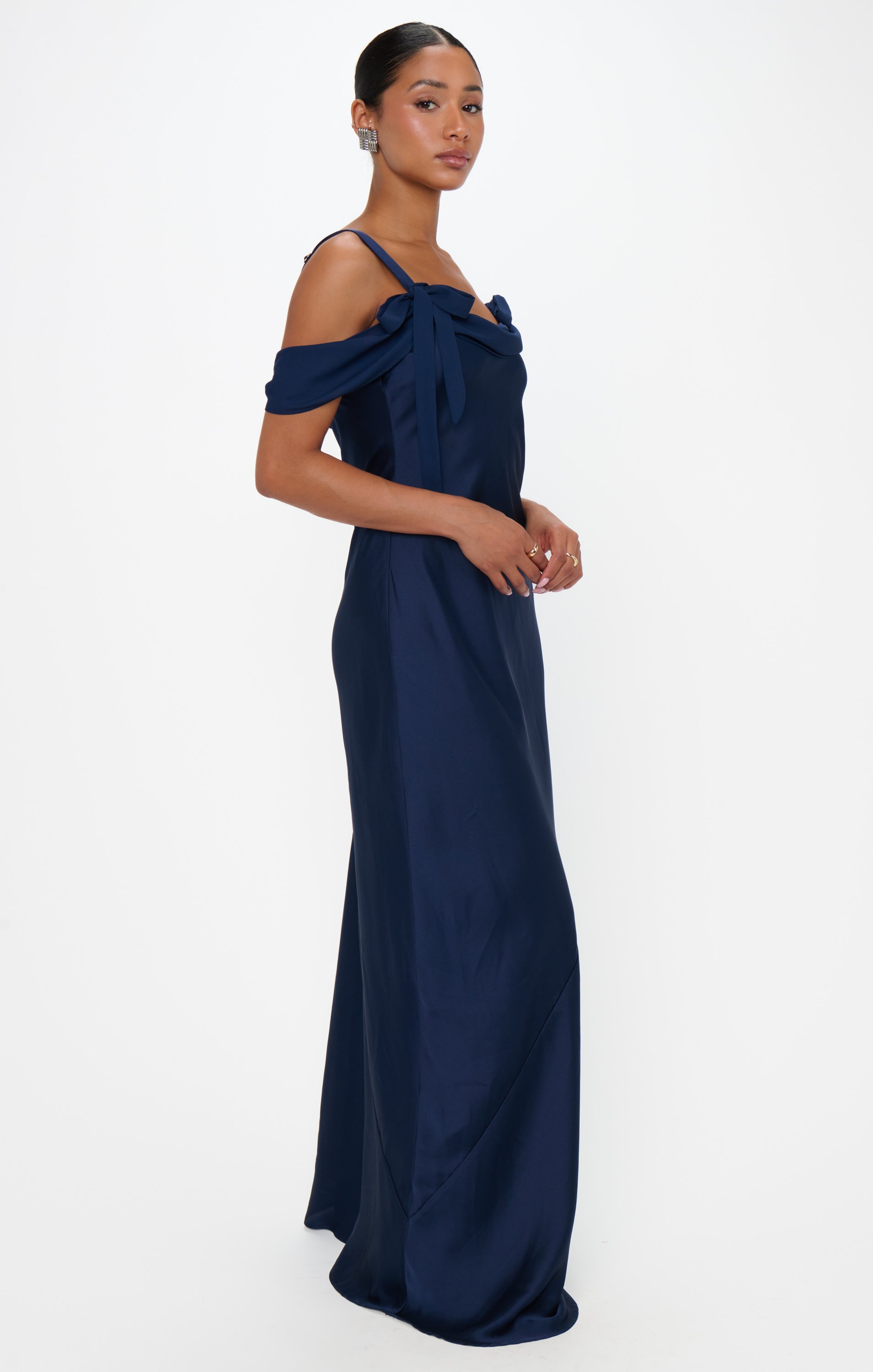 Bella Maxi Dress ~ Midnight Navy Luxe Satin
