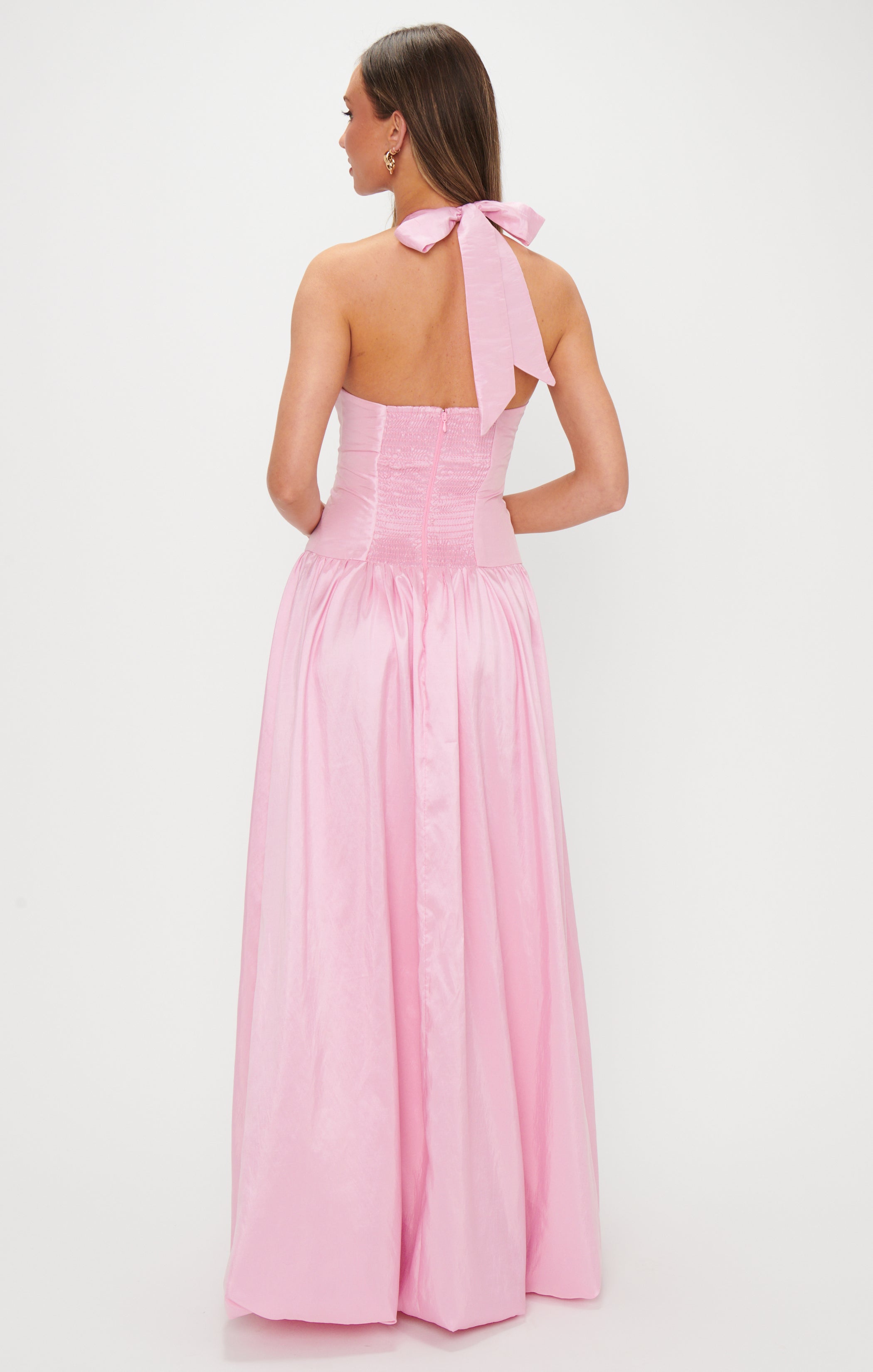 Eliza Maxi Dress ~ Light Pink Light Taffeta