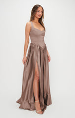 Abigail Maxi Dress ~ Dune Luxe Satin
