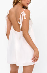 Valentina Mini Dress ~ White Chiffon Embellishment