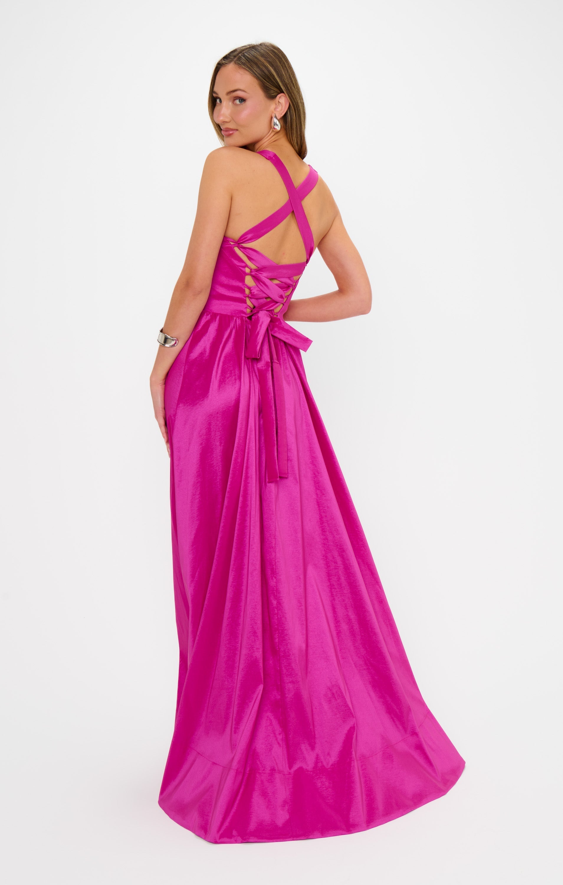 Abigail Maxi Dress ~ Rich Magenta Taffeta