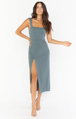 Eden Midi Dress ~ Dusty Sage Stretch