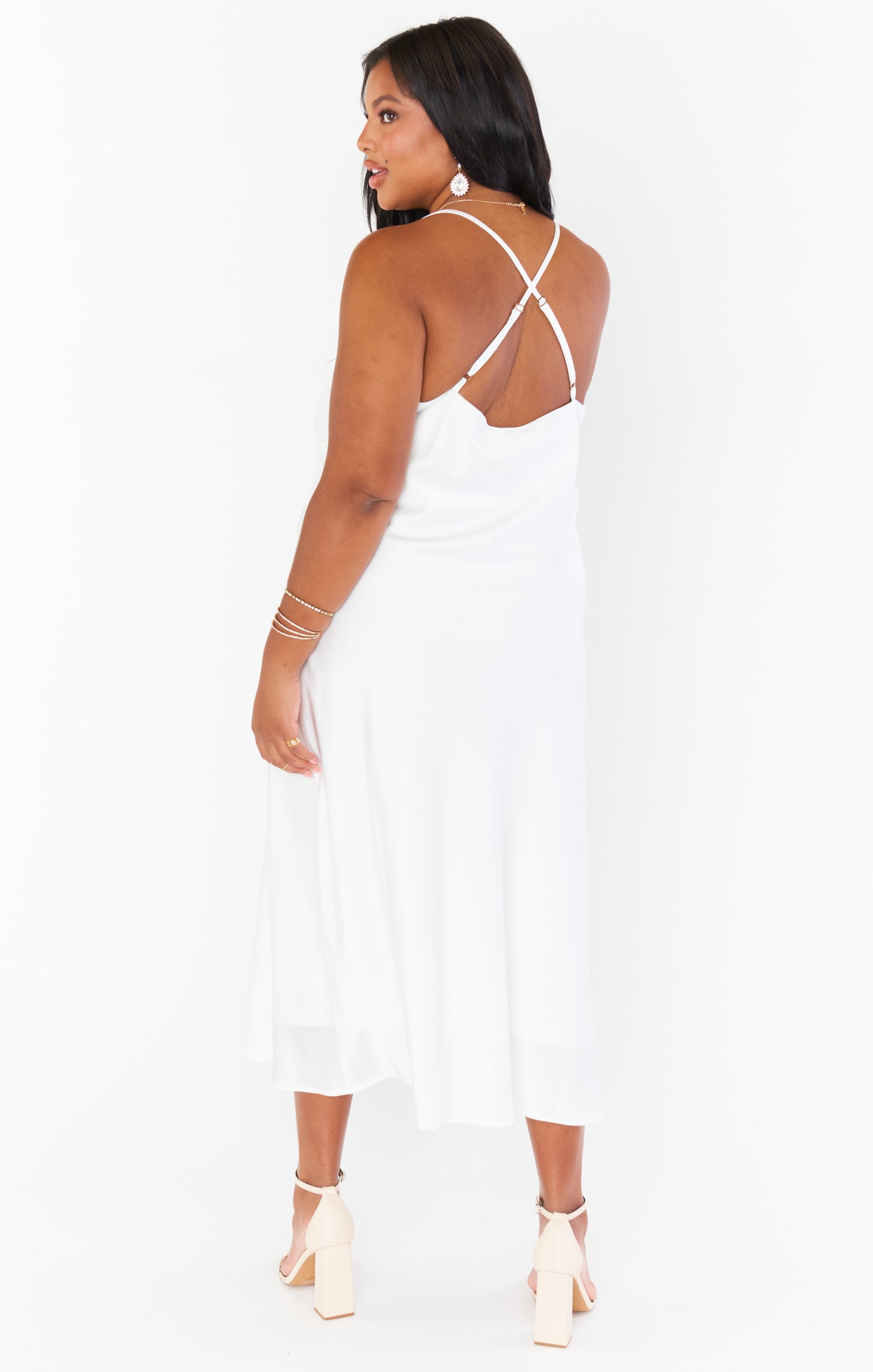 Verona Cowl Dress ~ Ivory Luxe Satin