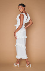 Greta Dress ~ White Stretch