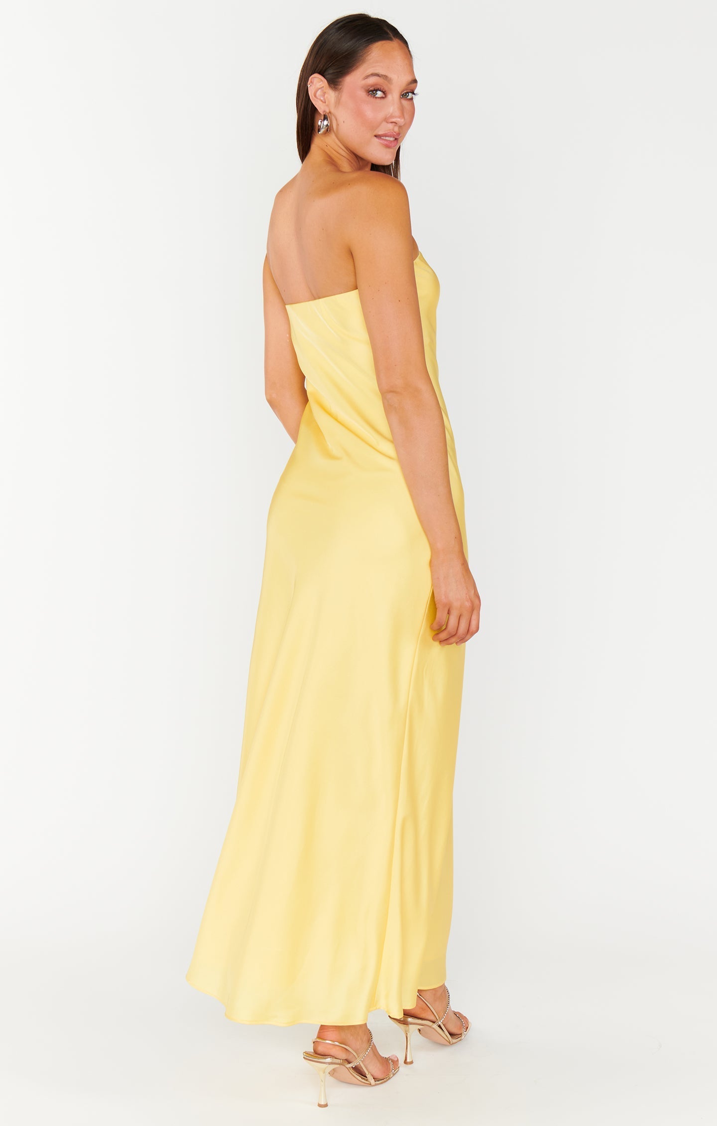 Taylor Tube Dress ~ Yellow Luxe Satin