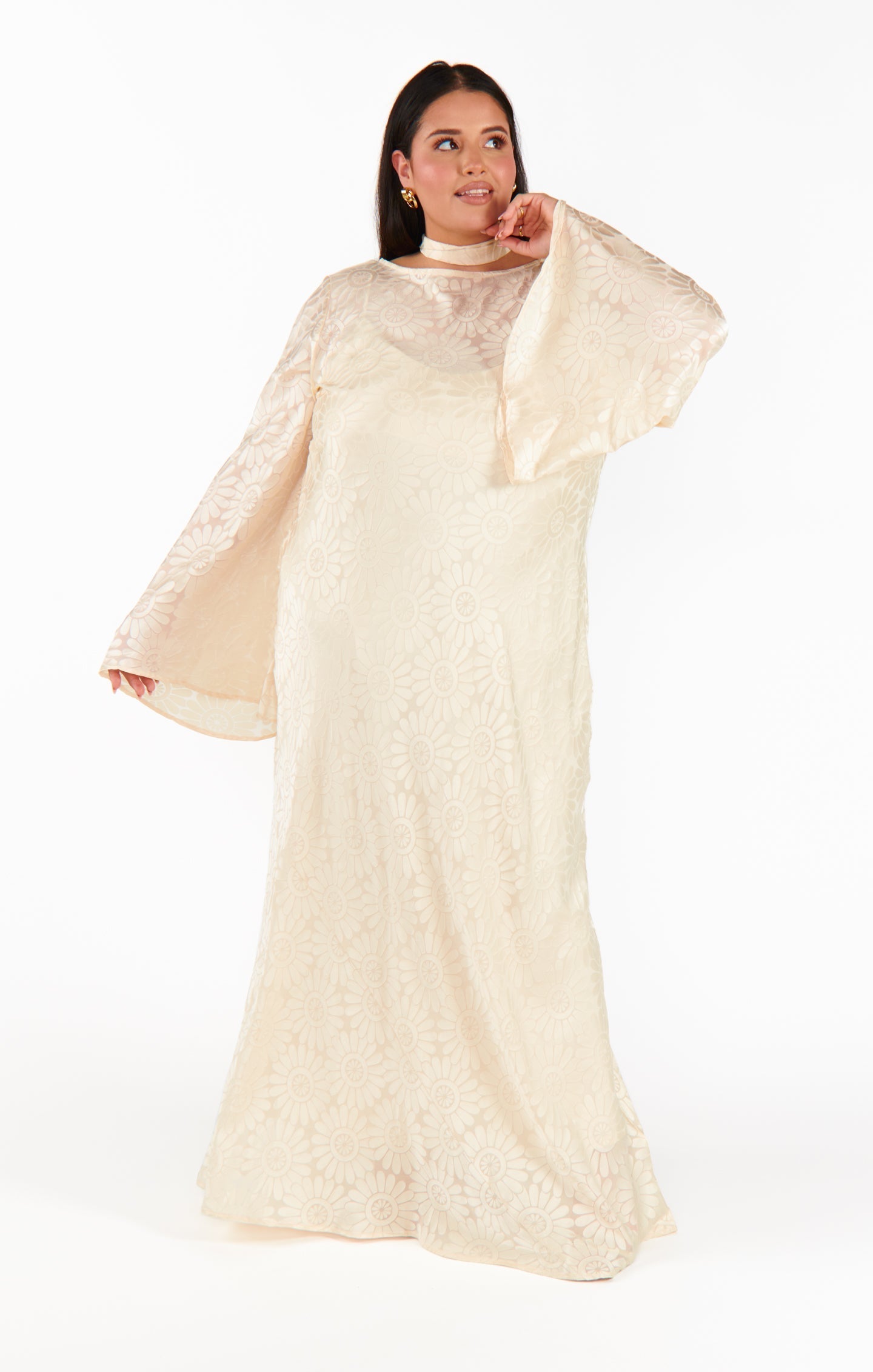 Sarah Dress ~ Cream Daisy Burnout