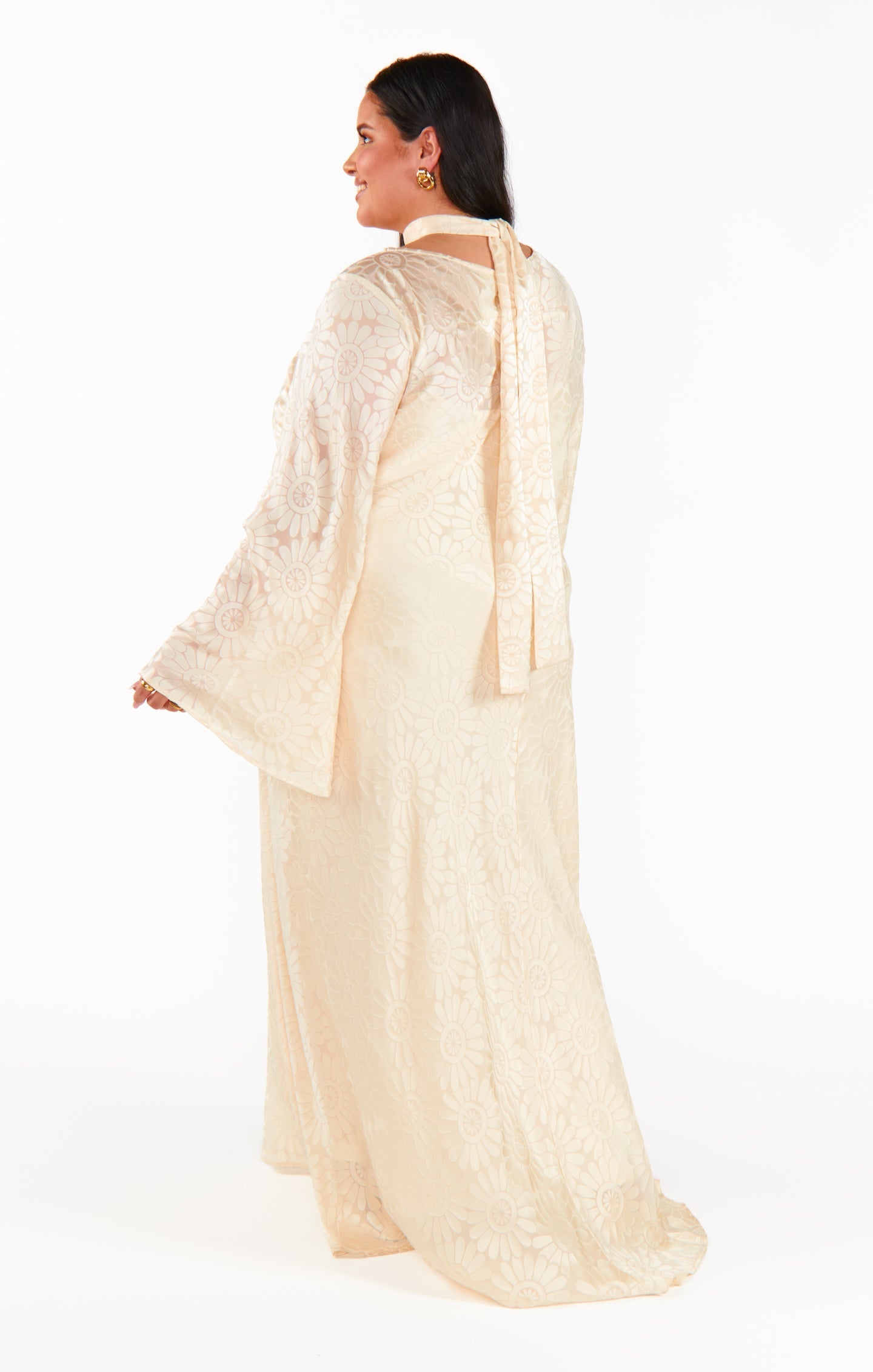 Sarah Dress ~ Cream Daisy Burnout