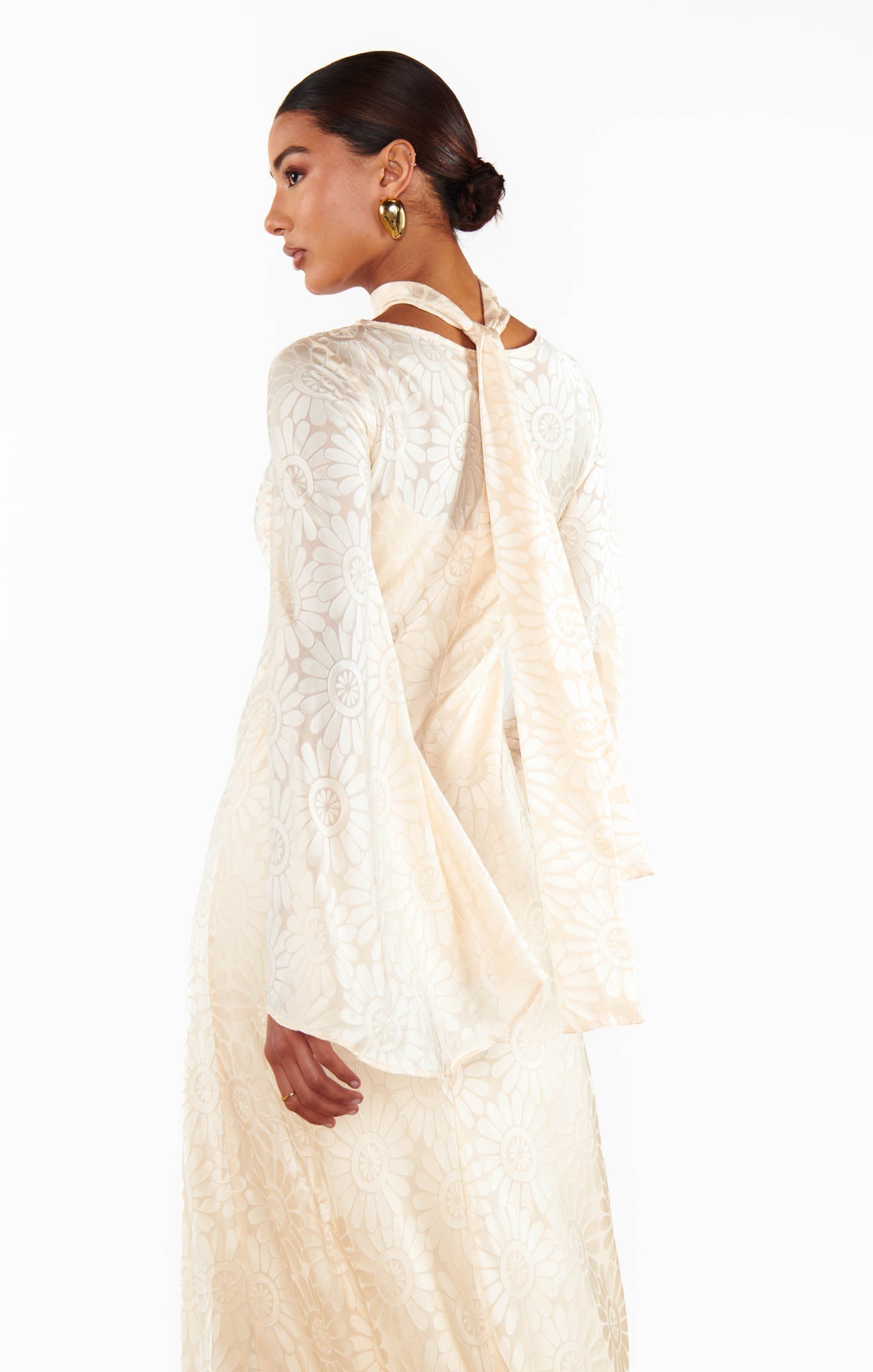Sarah Dress ~ Cream Daisy Burnout
