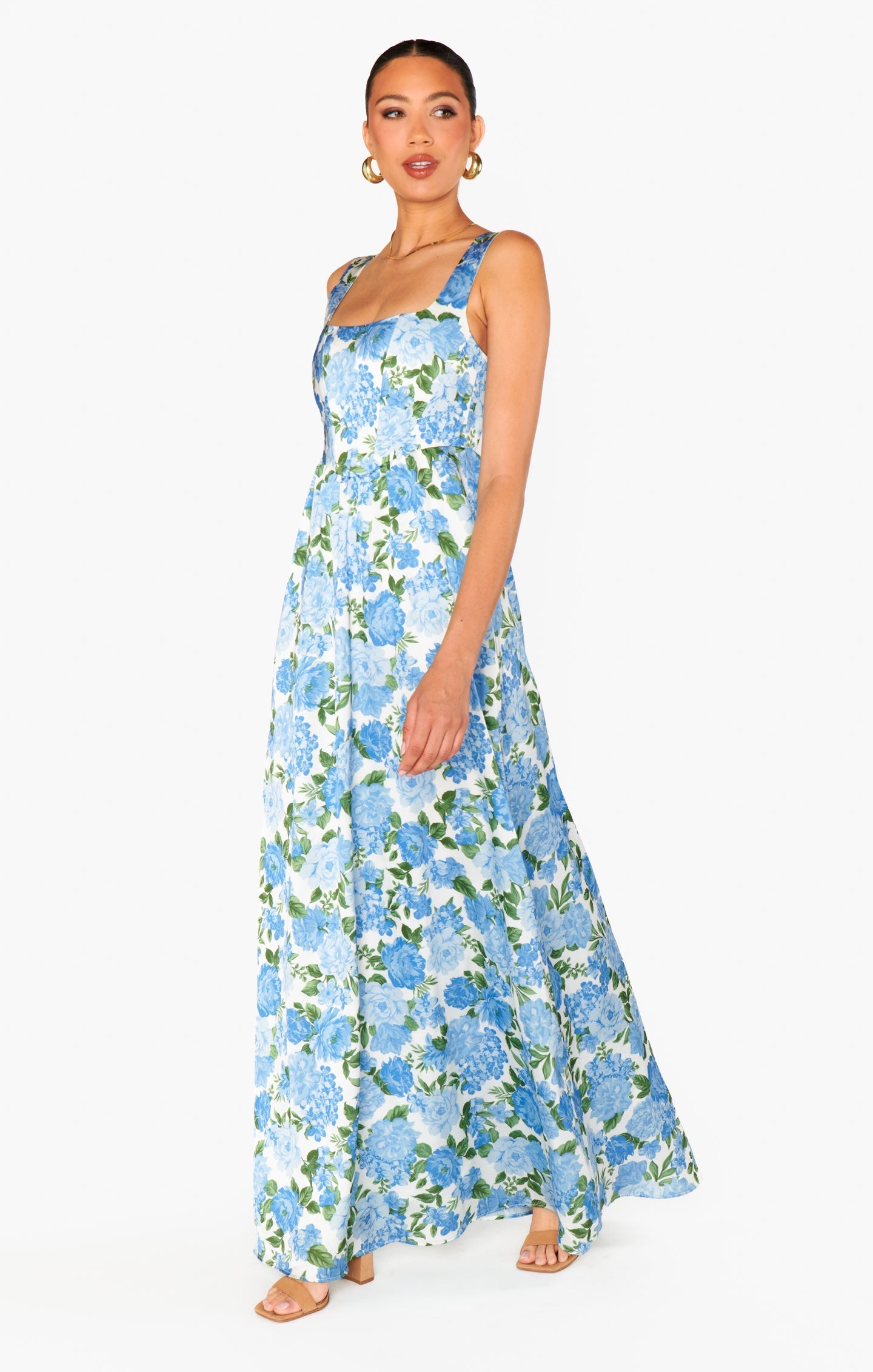 Nina Maxi Dress ~ Cottage Floral Blue