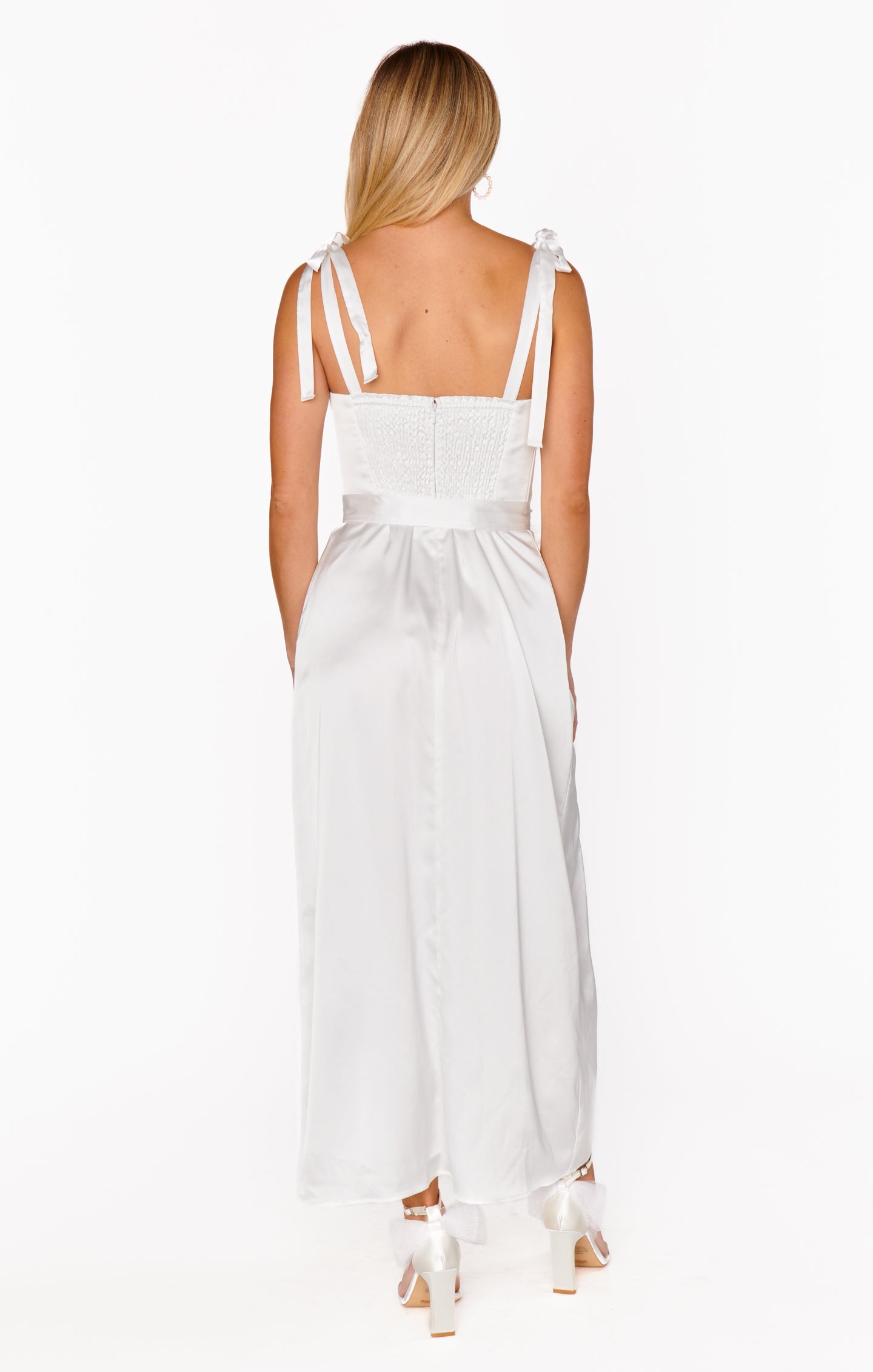 Willow Midi Dress ~ Ivory Luxe Satin