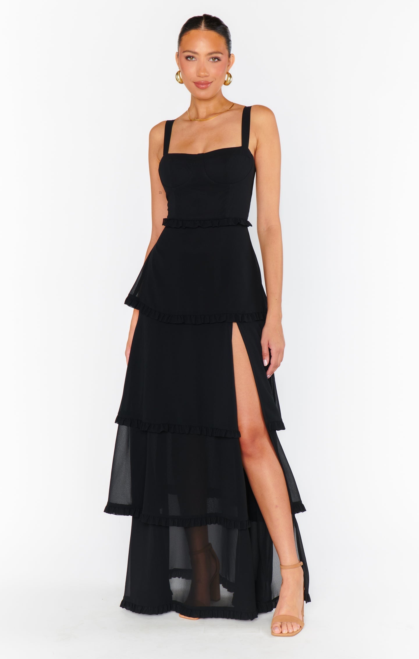 Lady Corset Dress ~ Black Chiffon