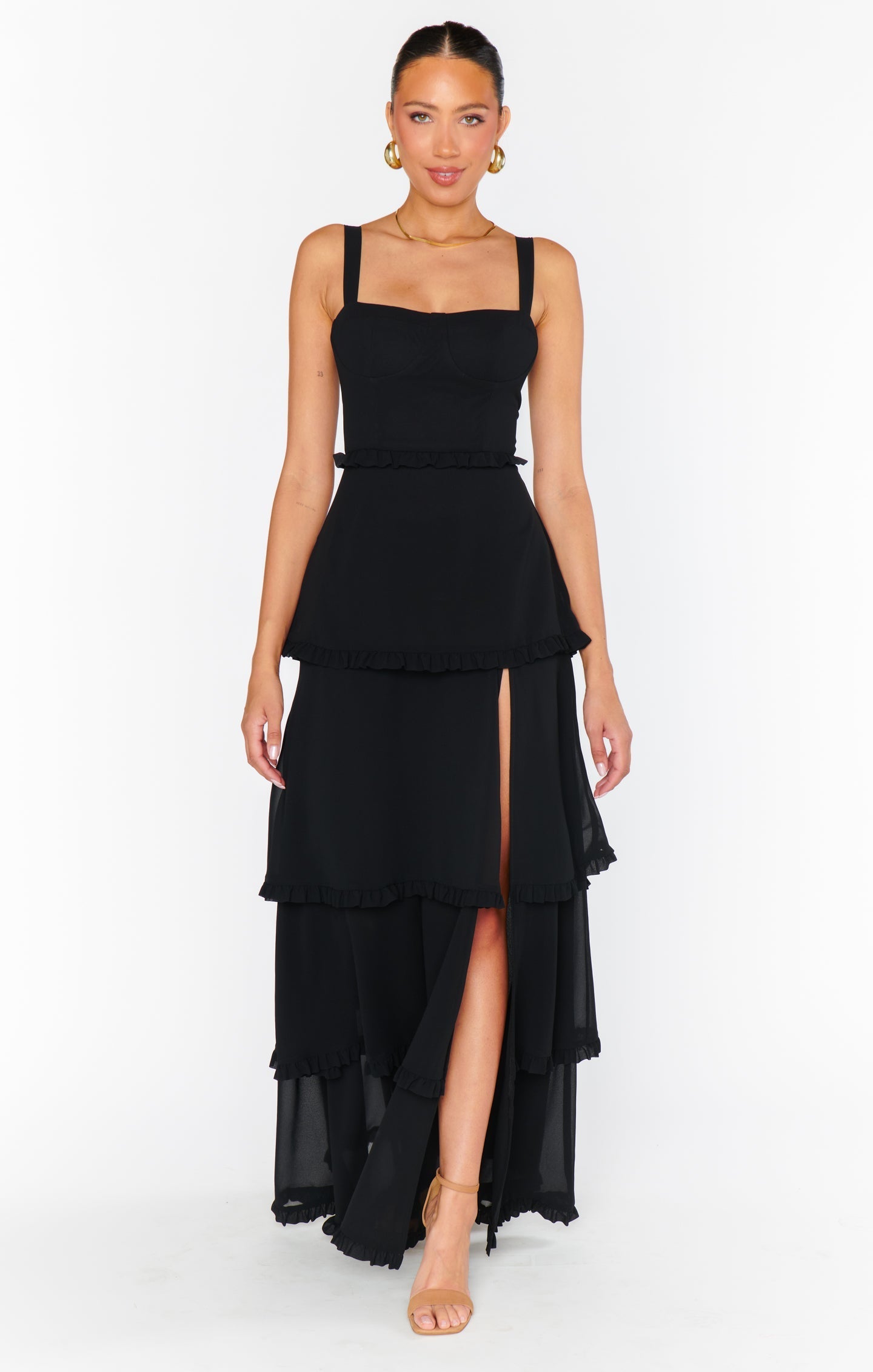 Lady Corset Dress ~ Black Chiffon