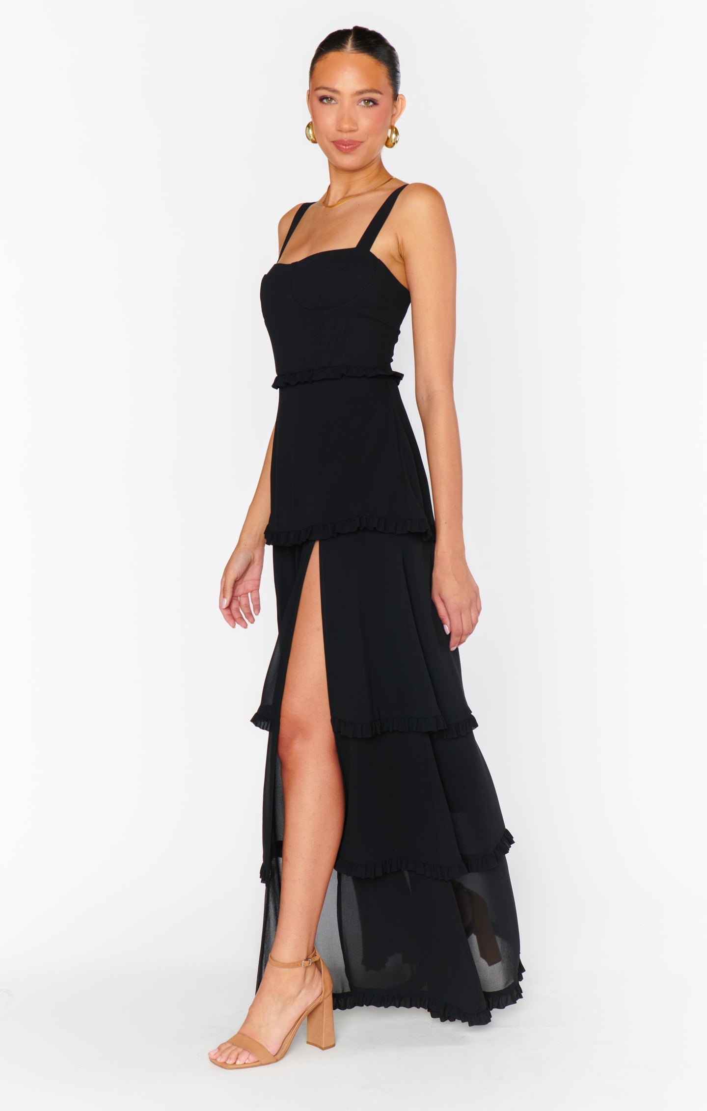Lady Corset Dress ~ Black Chiffon