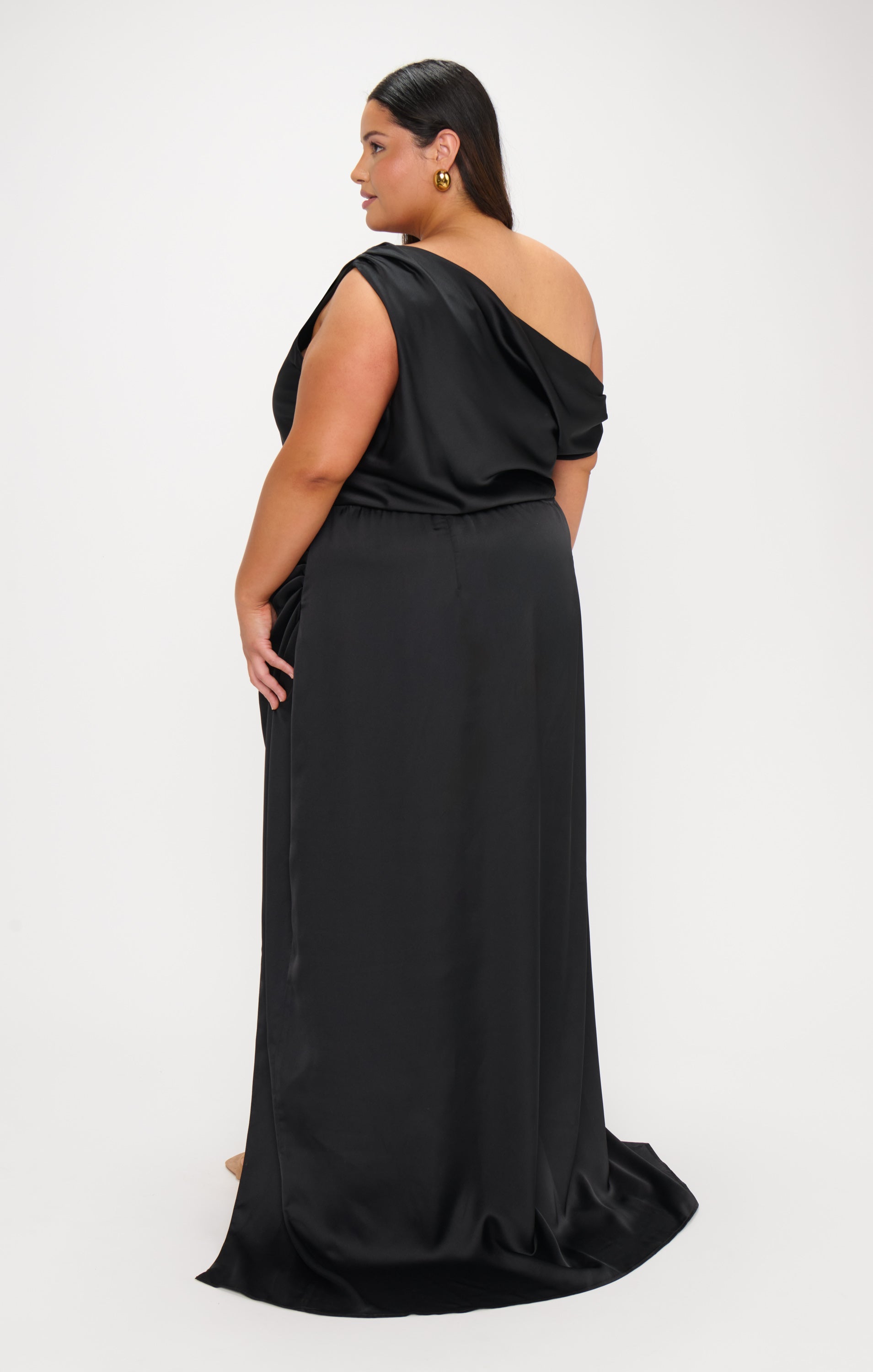 Jodie Dress ~ Black Luxe Satin
