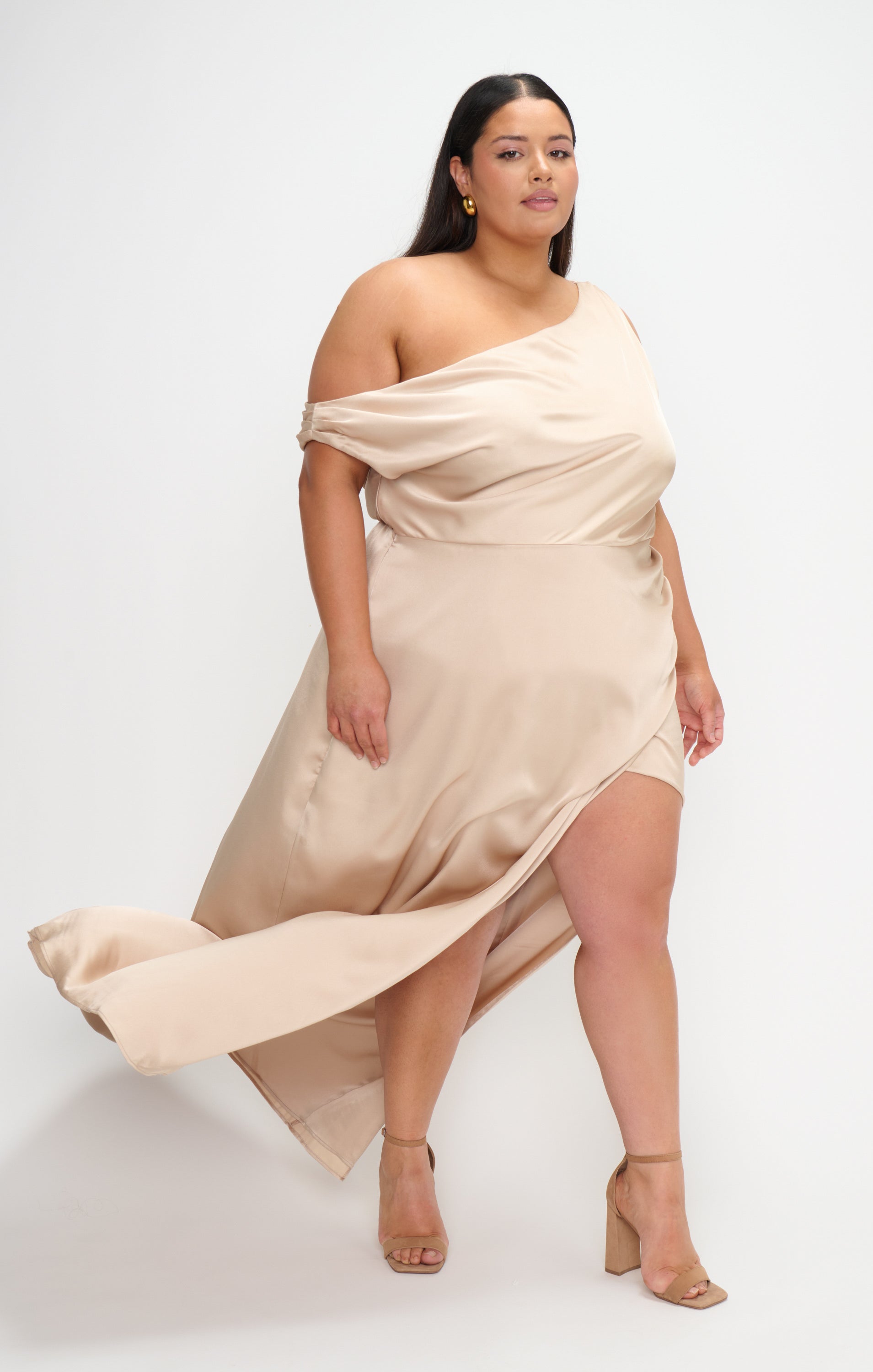 Jodie Dress ~ Champagne Luxe Satin