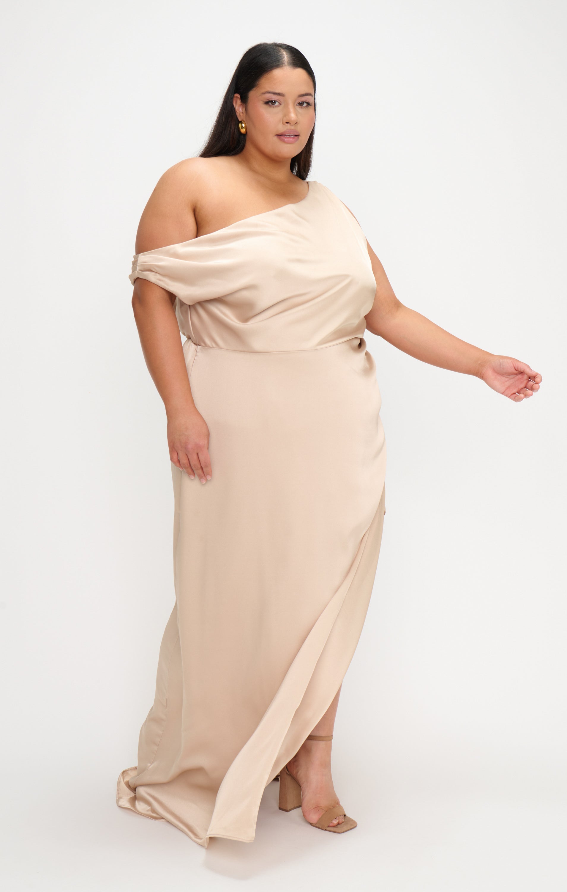 Jodie Dress ~ Champagne Luxe Satin