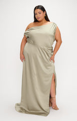 Jodie Dress ~ Moss Green Luxe Satin