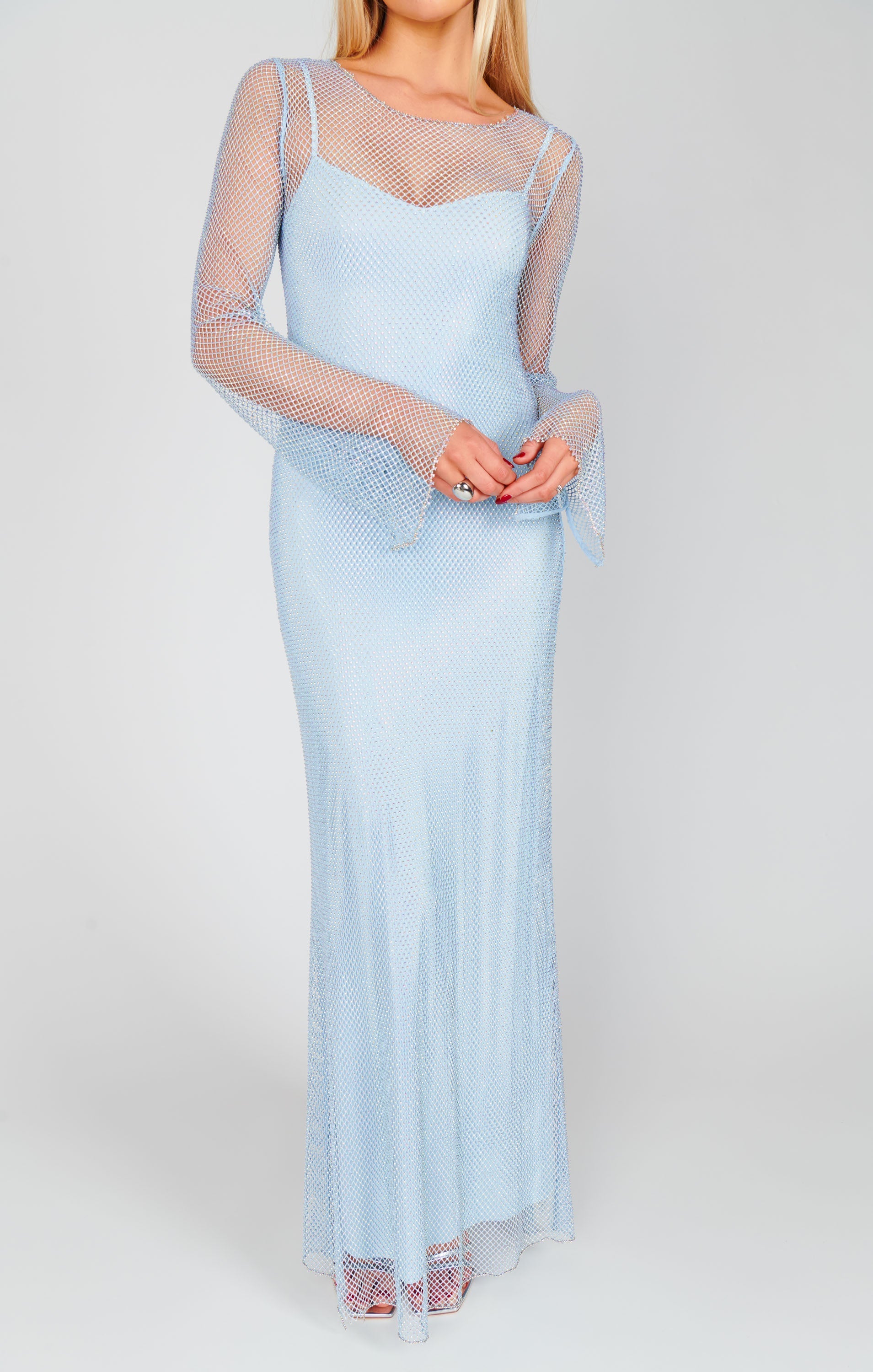 Iconic Maxi Dress ~ Light Blue Glitz
