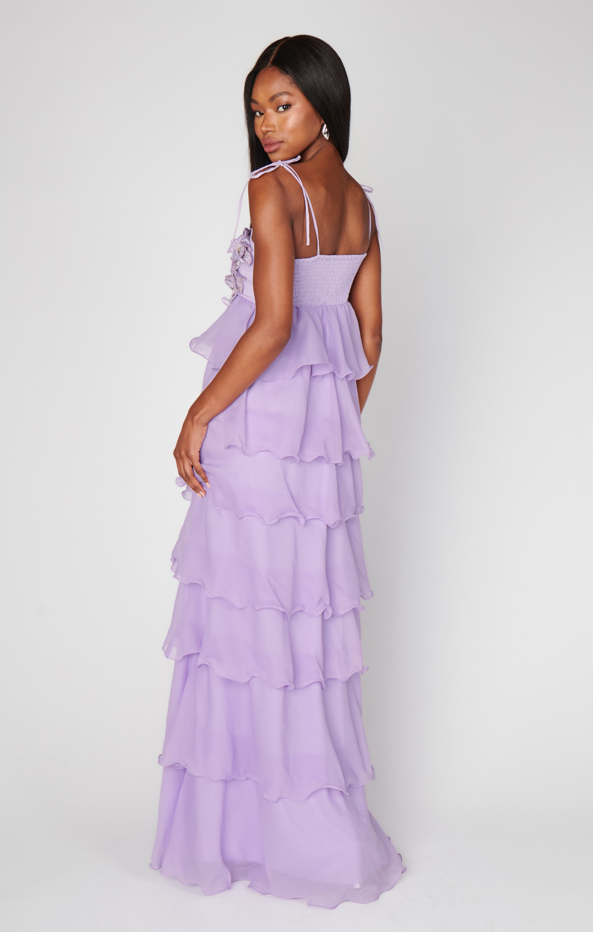 Gabriella Maxi Dress ~ Lilac Enchanted Embellishment