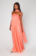 Tinsley Tube Dress ~ Cantaloupe Light Taffeta