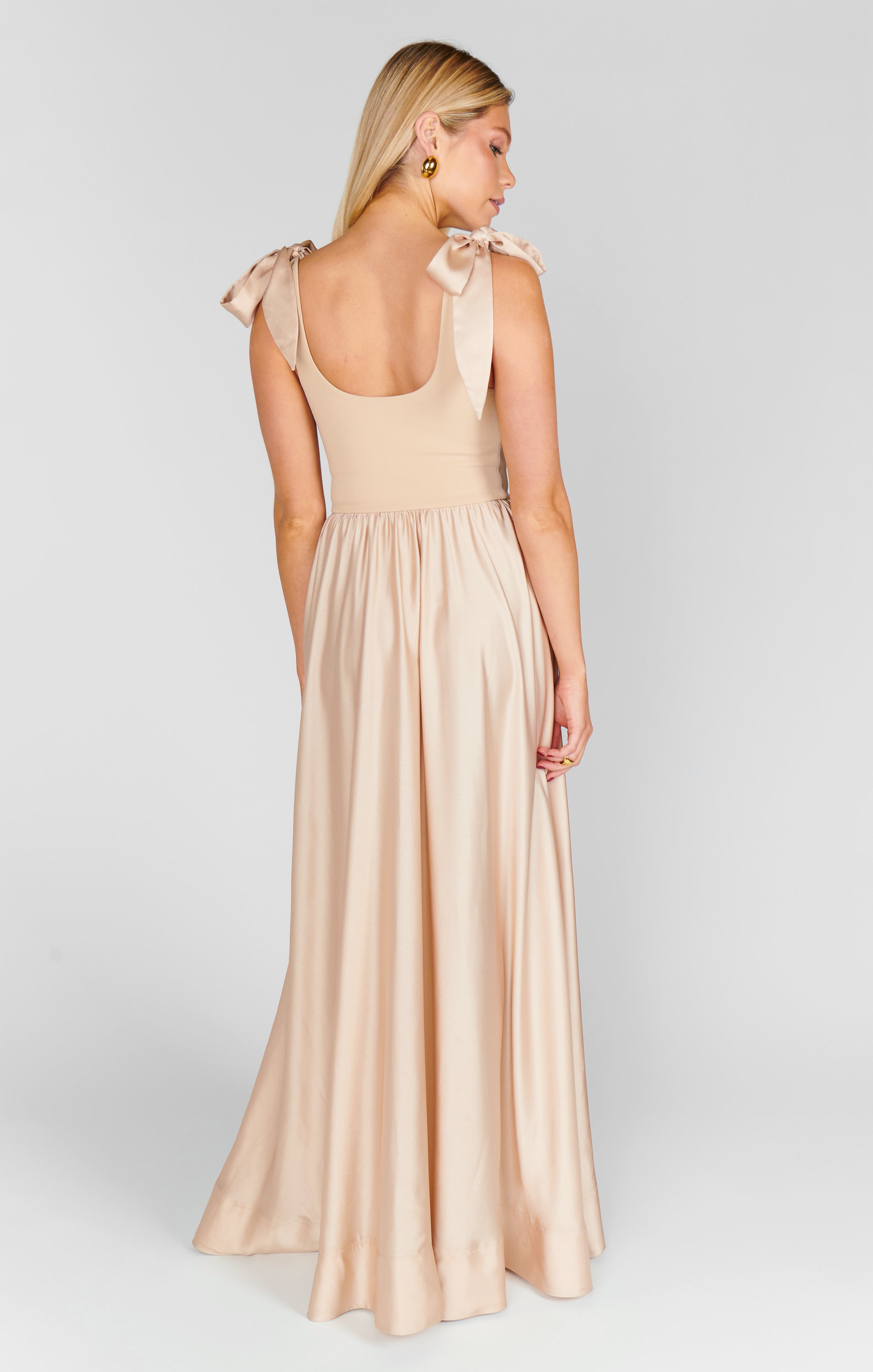 Harper Maxi Dress ~ Champagne Luxe Satin