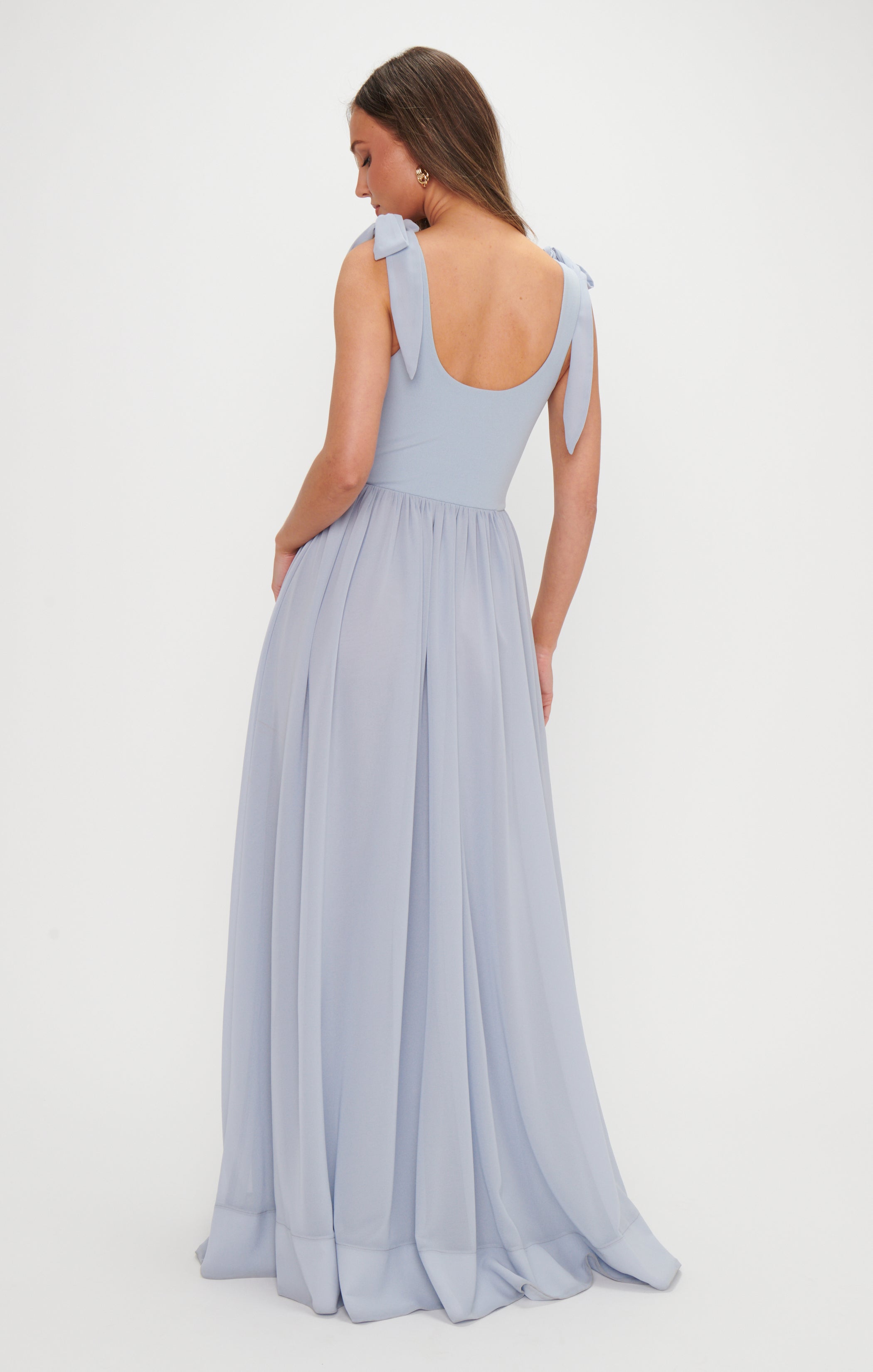 Harper Maxi Dress ~ Steel Blue Chiffon