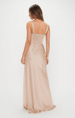 Lana Maxi Dress ~ Champagne Luxe Satin