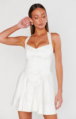 Abigail Mini Dress ~ White Taffeta