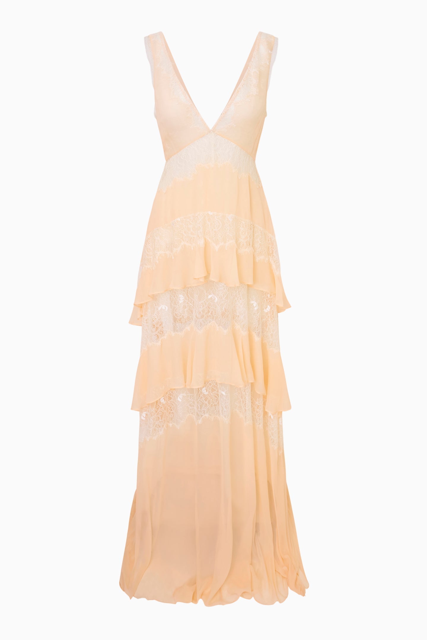 Callista Silk Lace-Trimmed Maxi Dress
