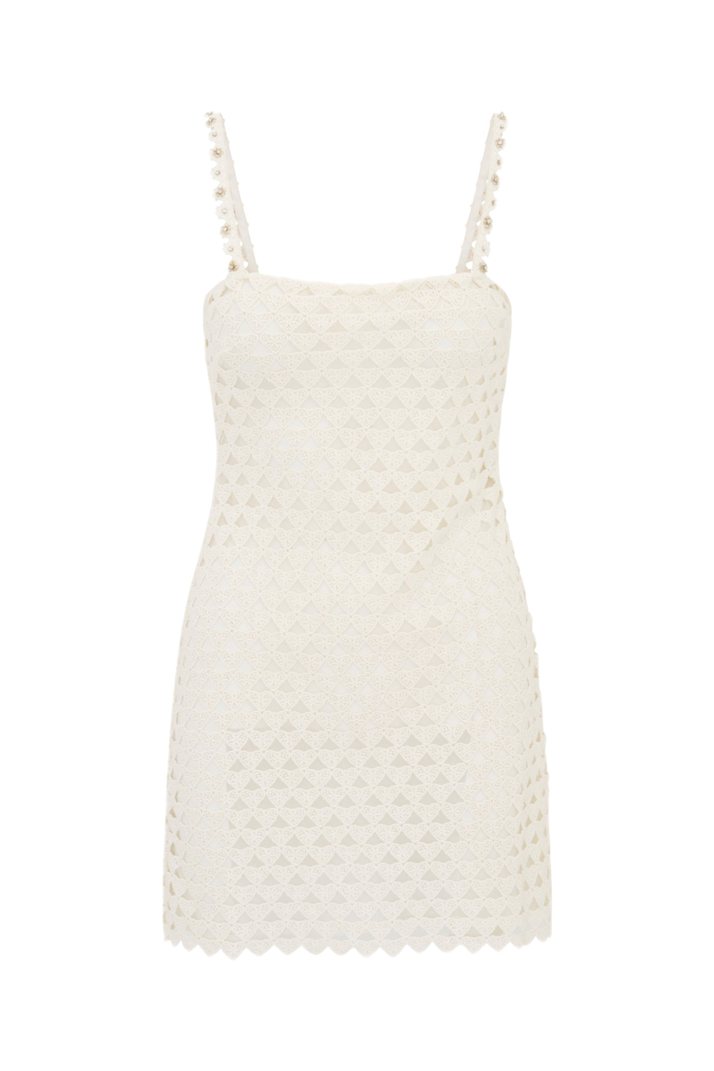 Camara Rhinestone Cotton Lace Mini Dress