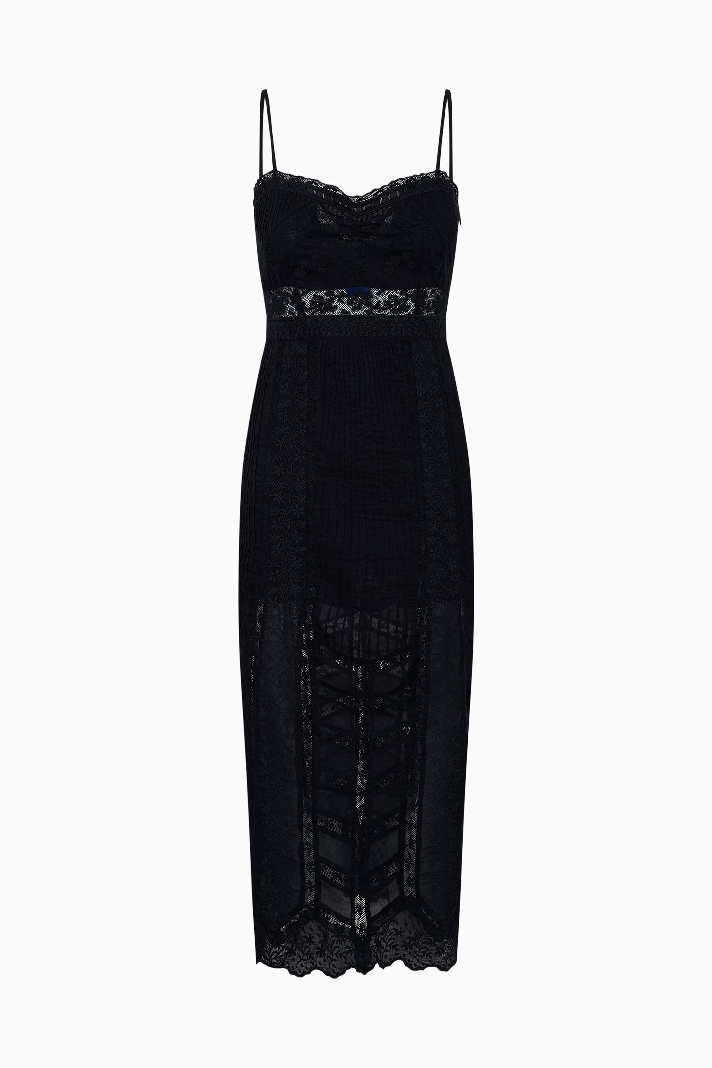 Celadine Cotton Lace-Trimmed Midi Dress