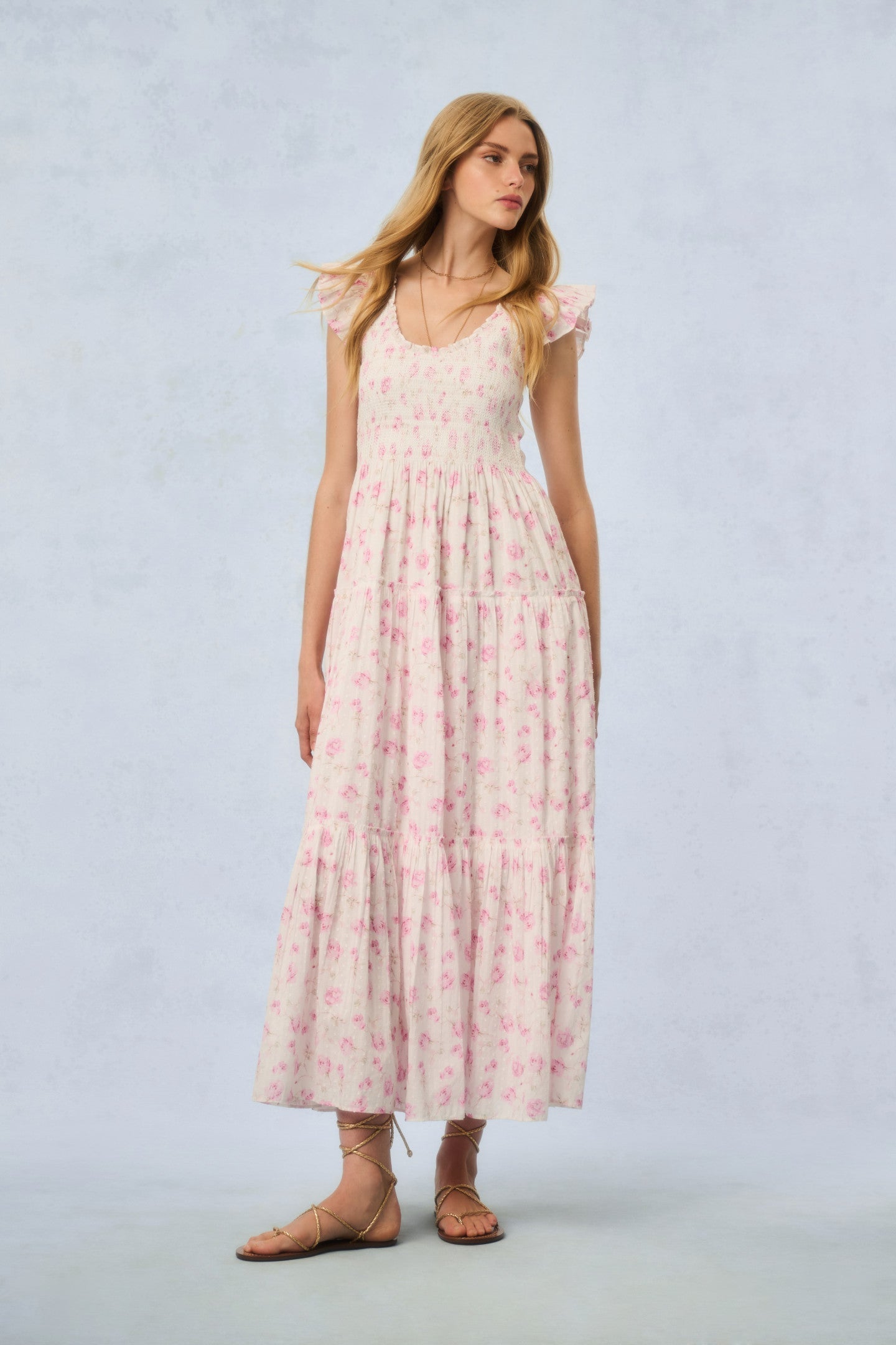 Chessie Heirloom Print Cotton Maxi Dress