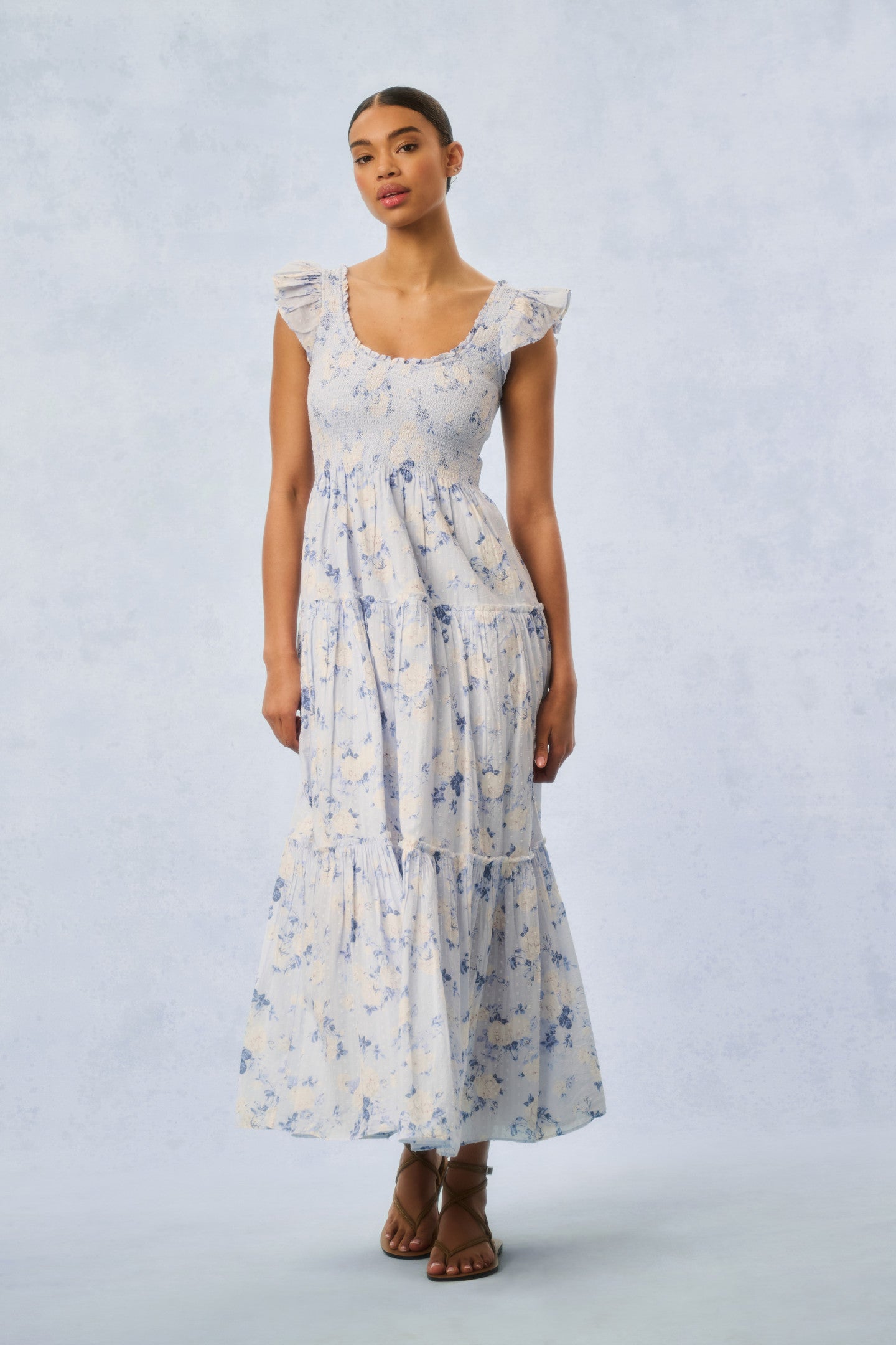 Chessie Heirloom Print Cotton Maxi Dress