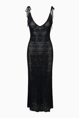 Cillian Pointelle Knit Maxi Dress
