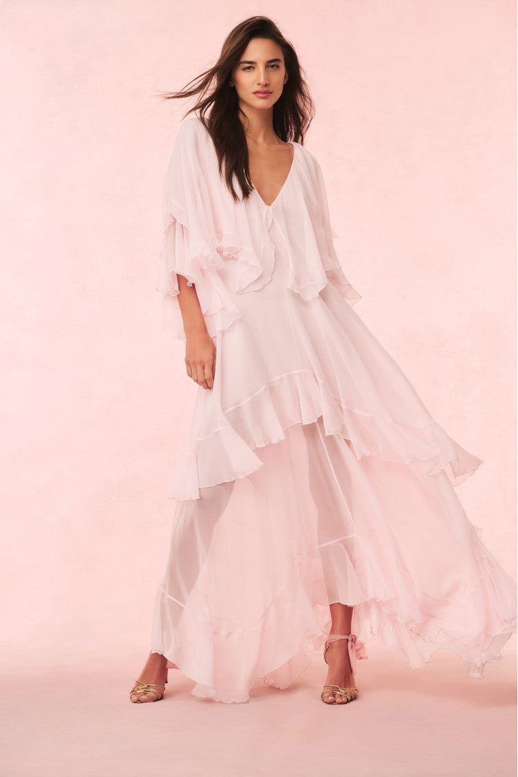Collia Silk Maxi Dress - PALE PINK