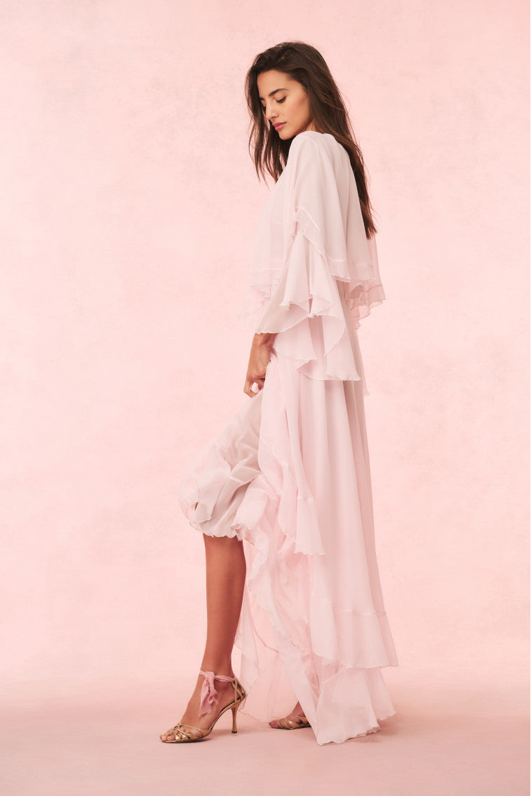 Collia Silk Maxi Dress - PALE PINK
